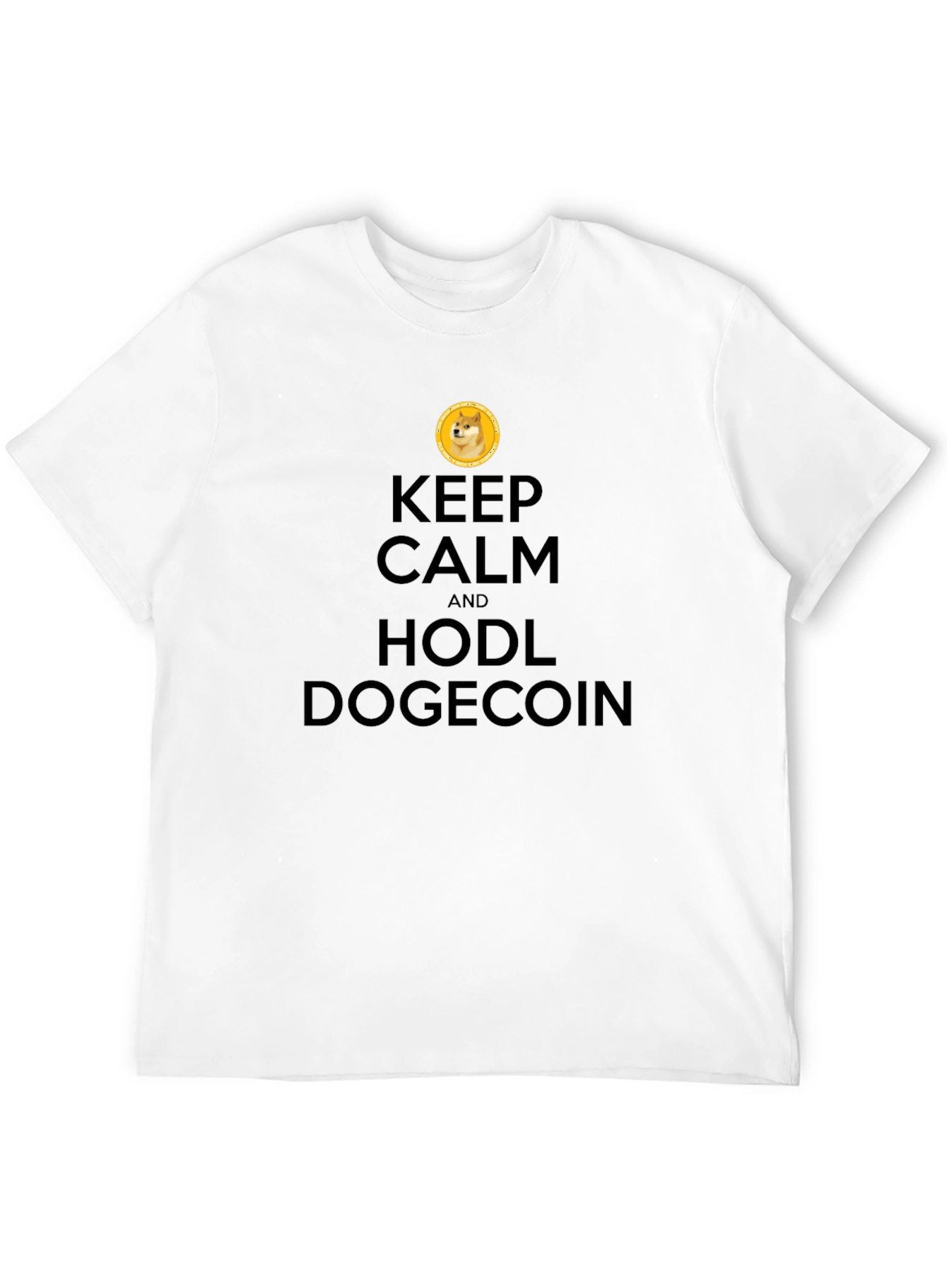 Keep Calm HODL Dogecoin Black T-Shirt