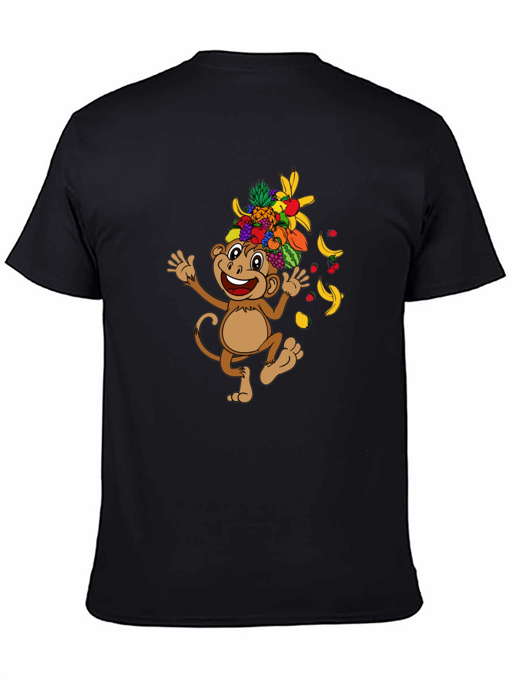 Funny Monkey Fruit Hat Graphic Tee