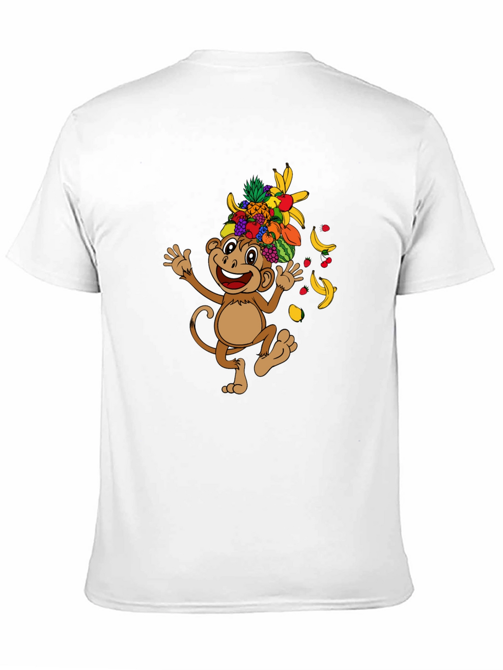 Funny Monkey Fruit Hat Graphic Tee