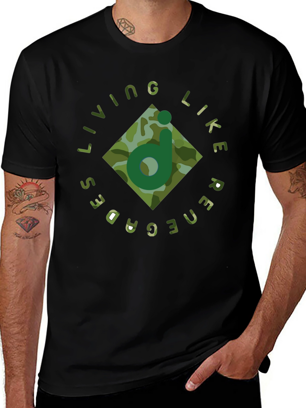 Living Like Renegades Black Graphic Tee