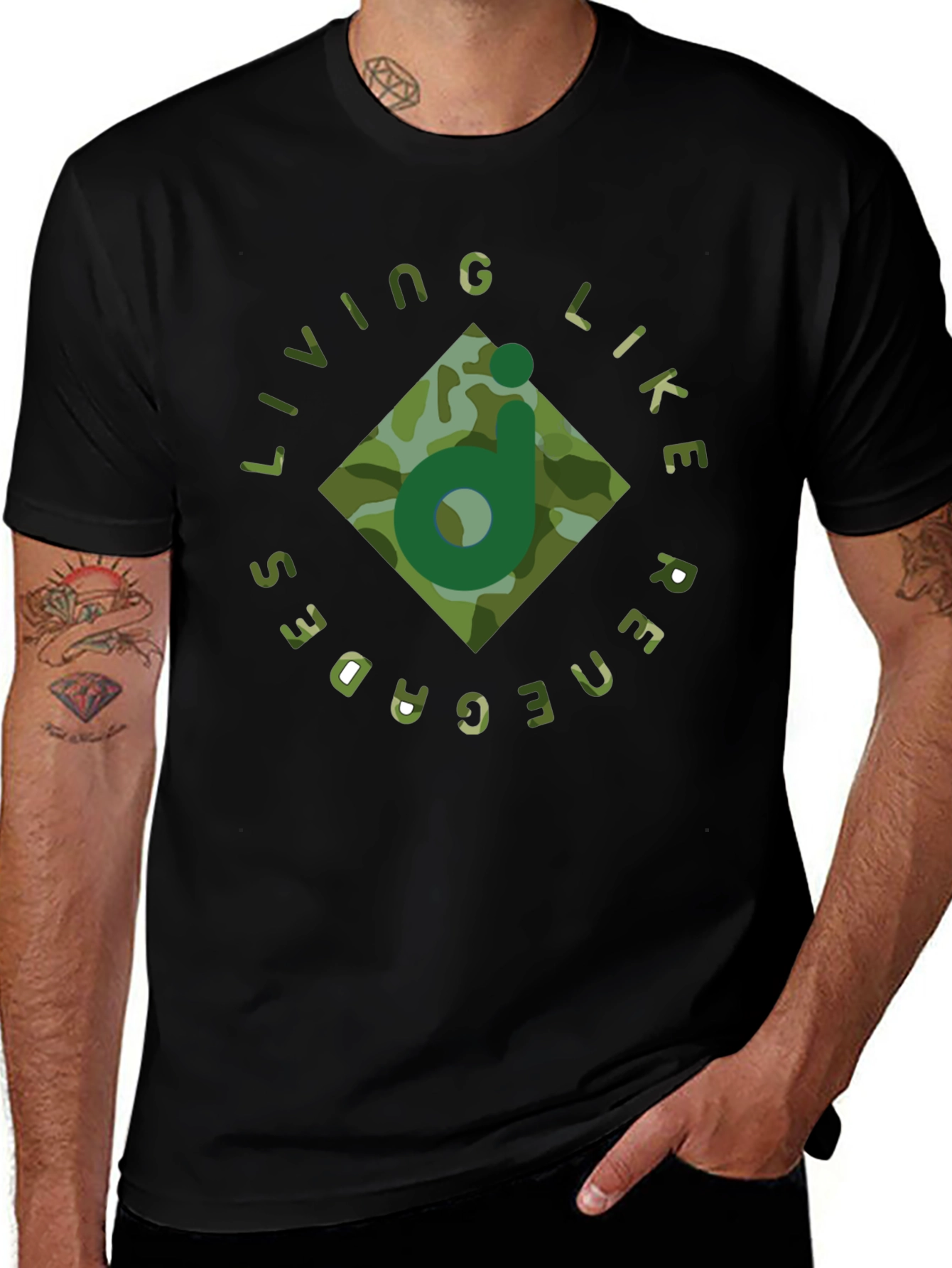 Living Like Renegades Black Graphic Tee