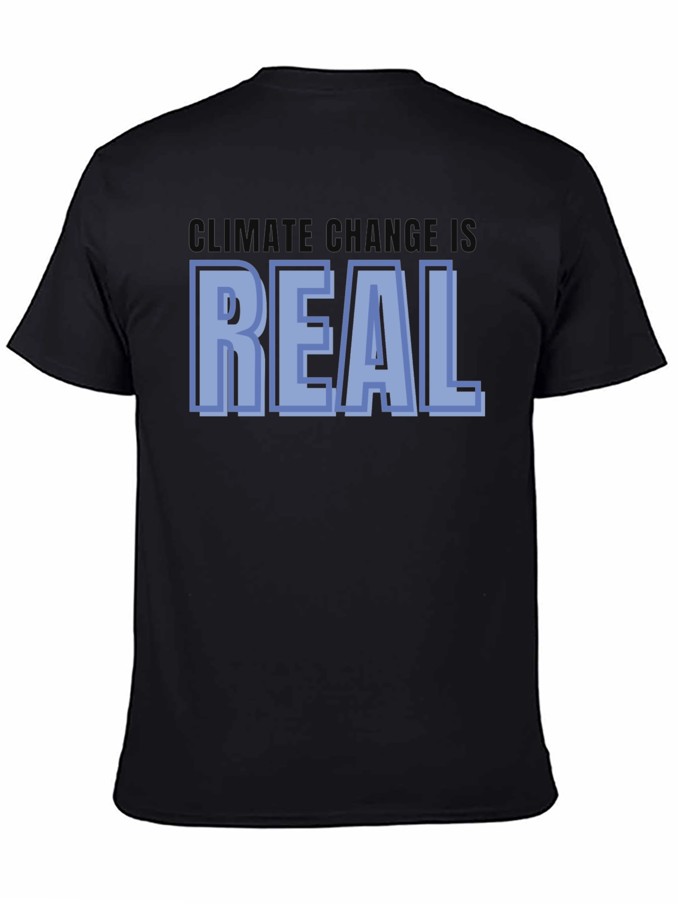Climate Change is Real Graphic Tee - Black Cotton T-Shirt