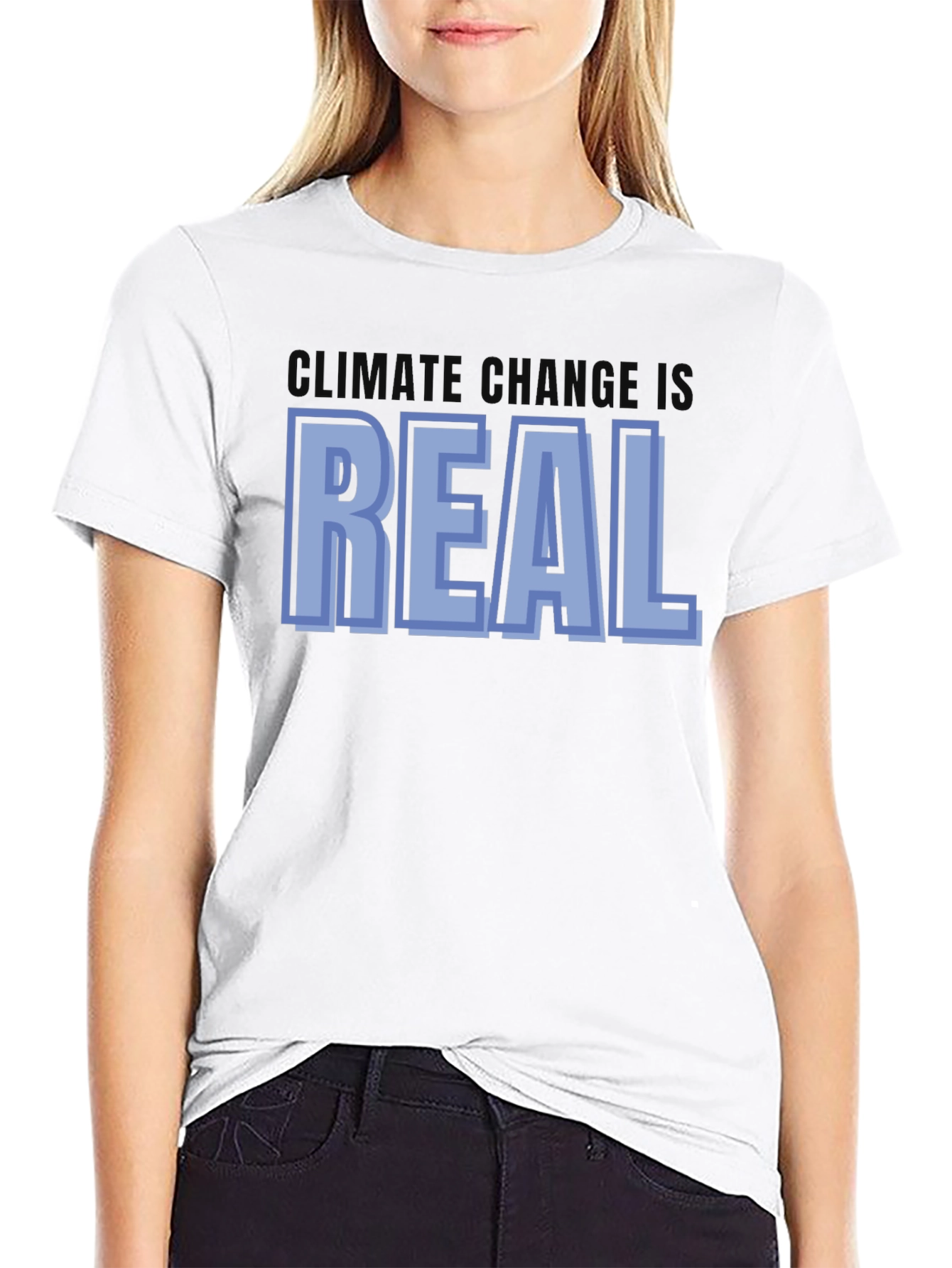 Climate Change is Real Graphic Tee - Black Cotton T-Shirt