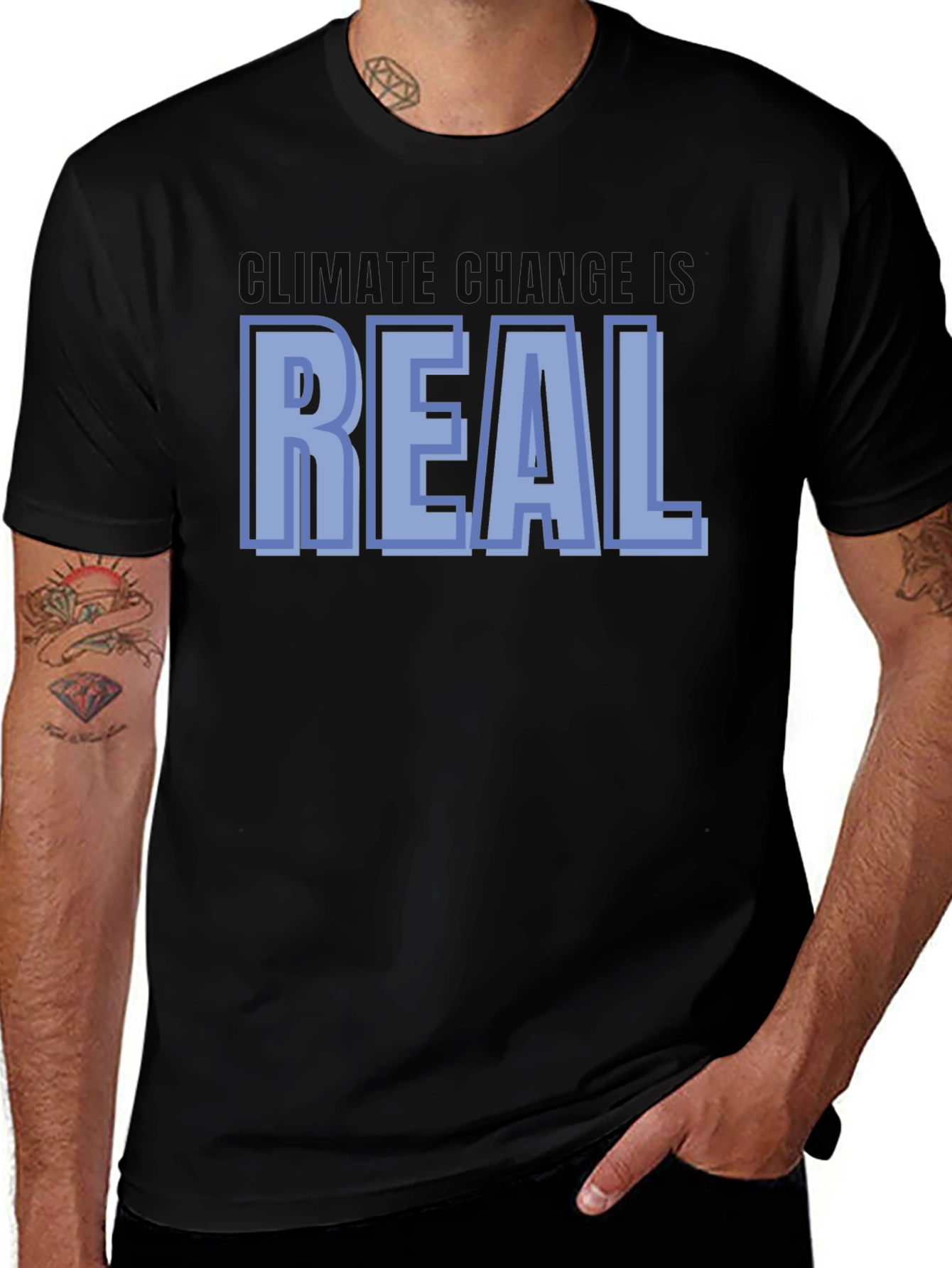Climate Change is Real Graphic Tee - Black Cotton T-Shirt
