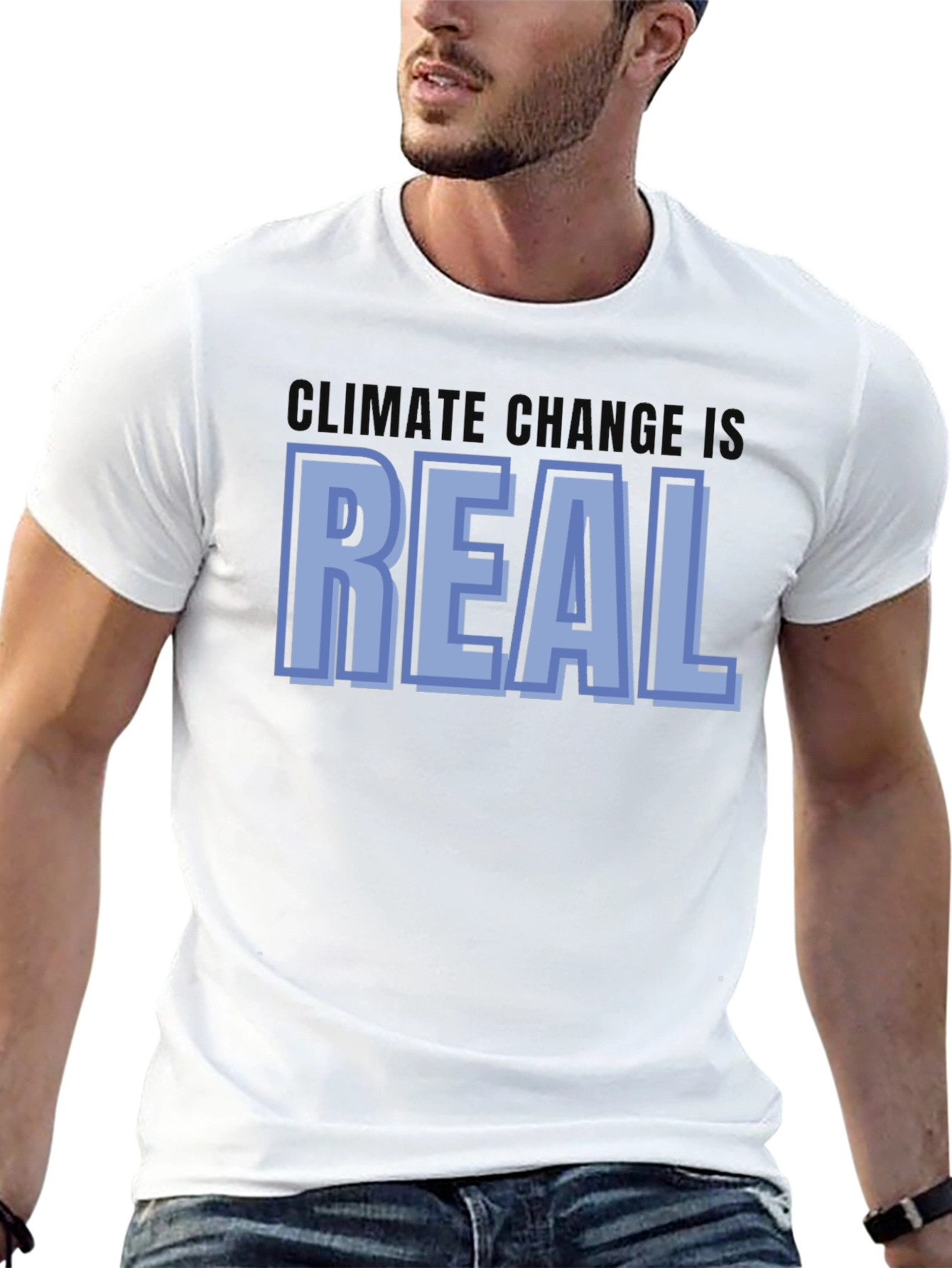 Climate Change is Real Graphic Tee - Black Cotton T-Shirt