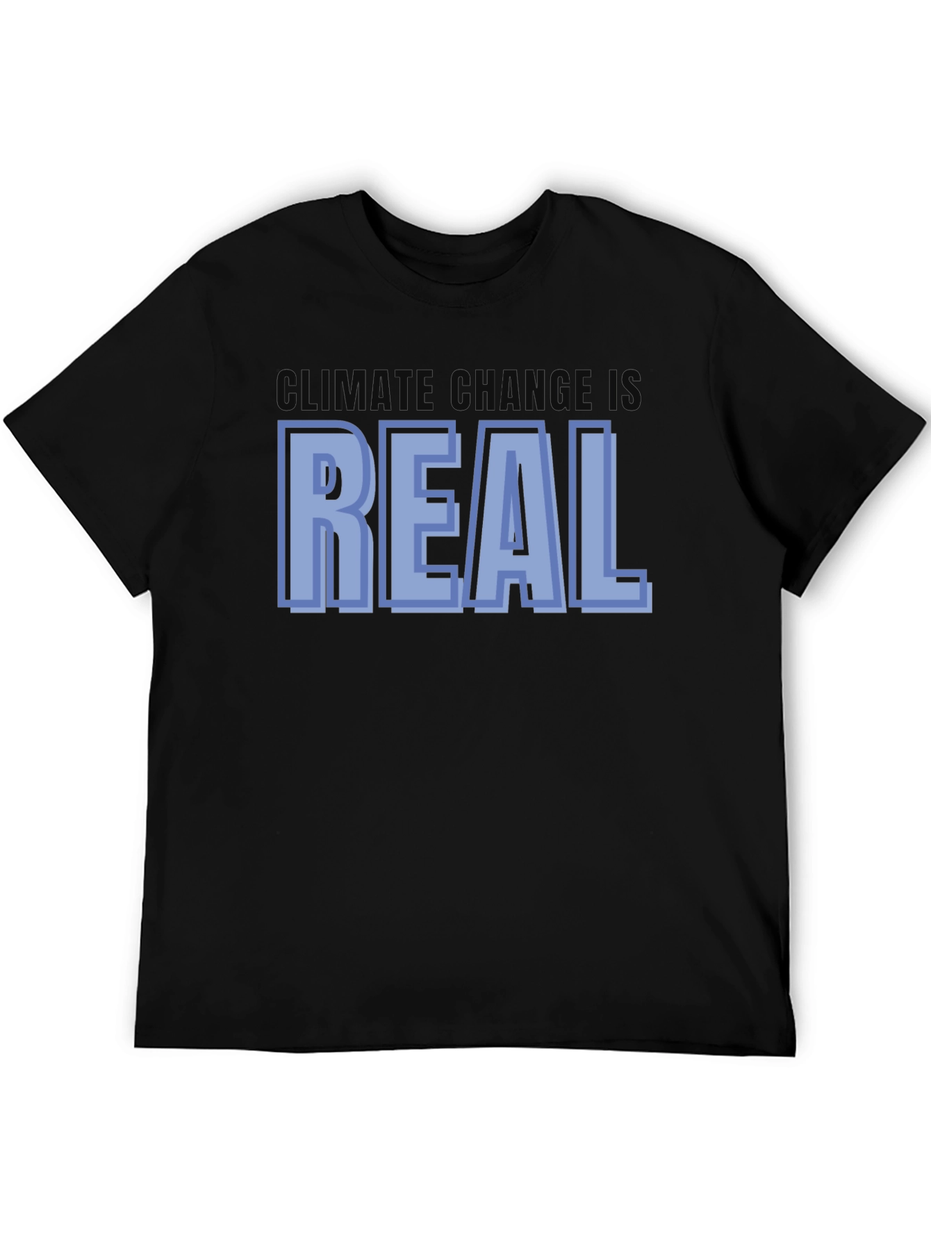 Climate Change is Real Graphic Tee - Black Cotton T-Shirt