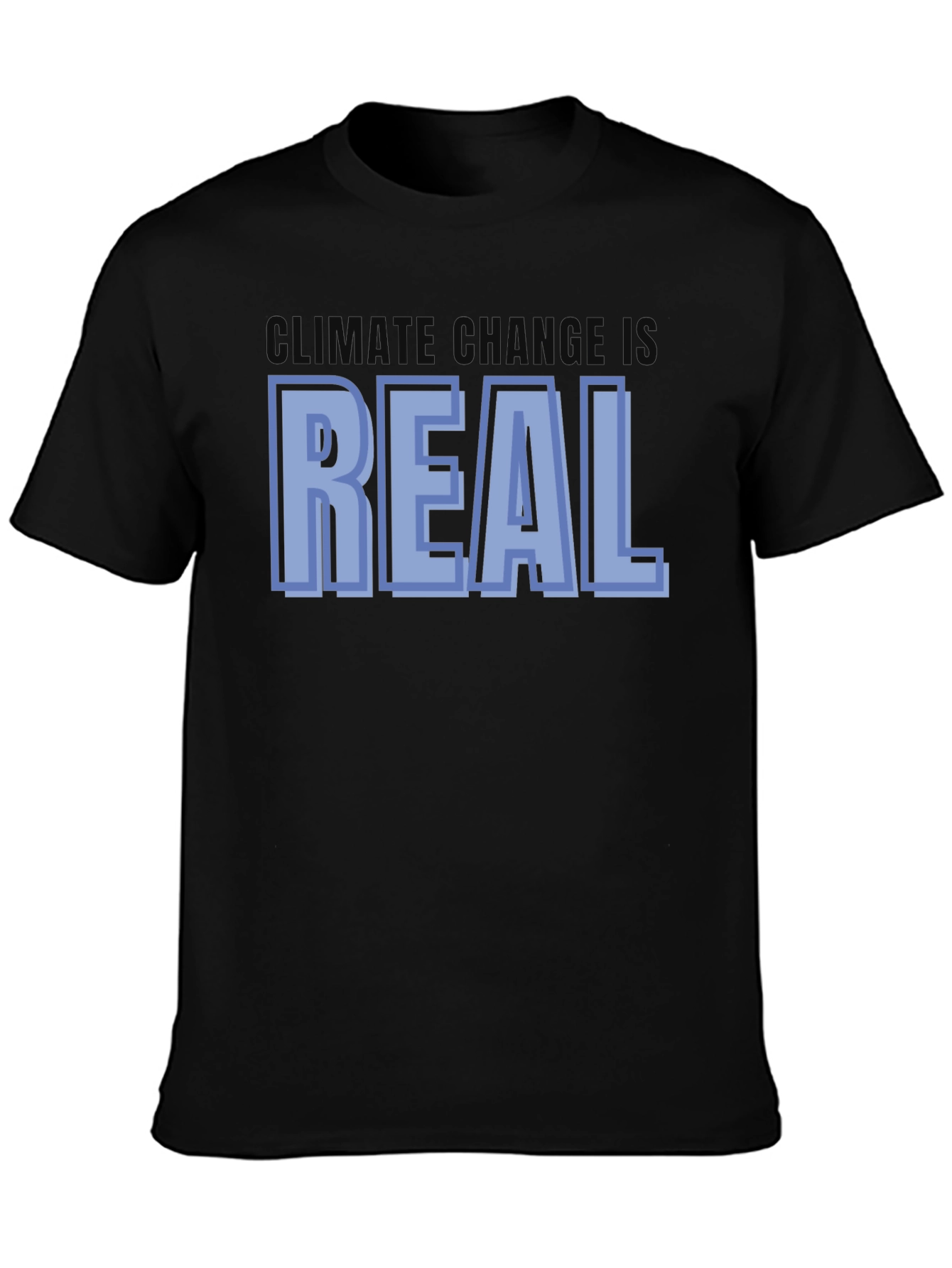 Climate Change is Real Graphic Tee - Black Cotton T-Shirt