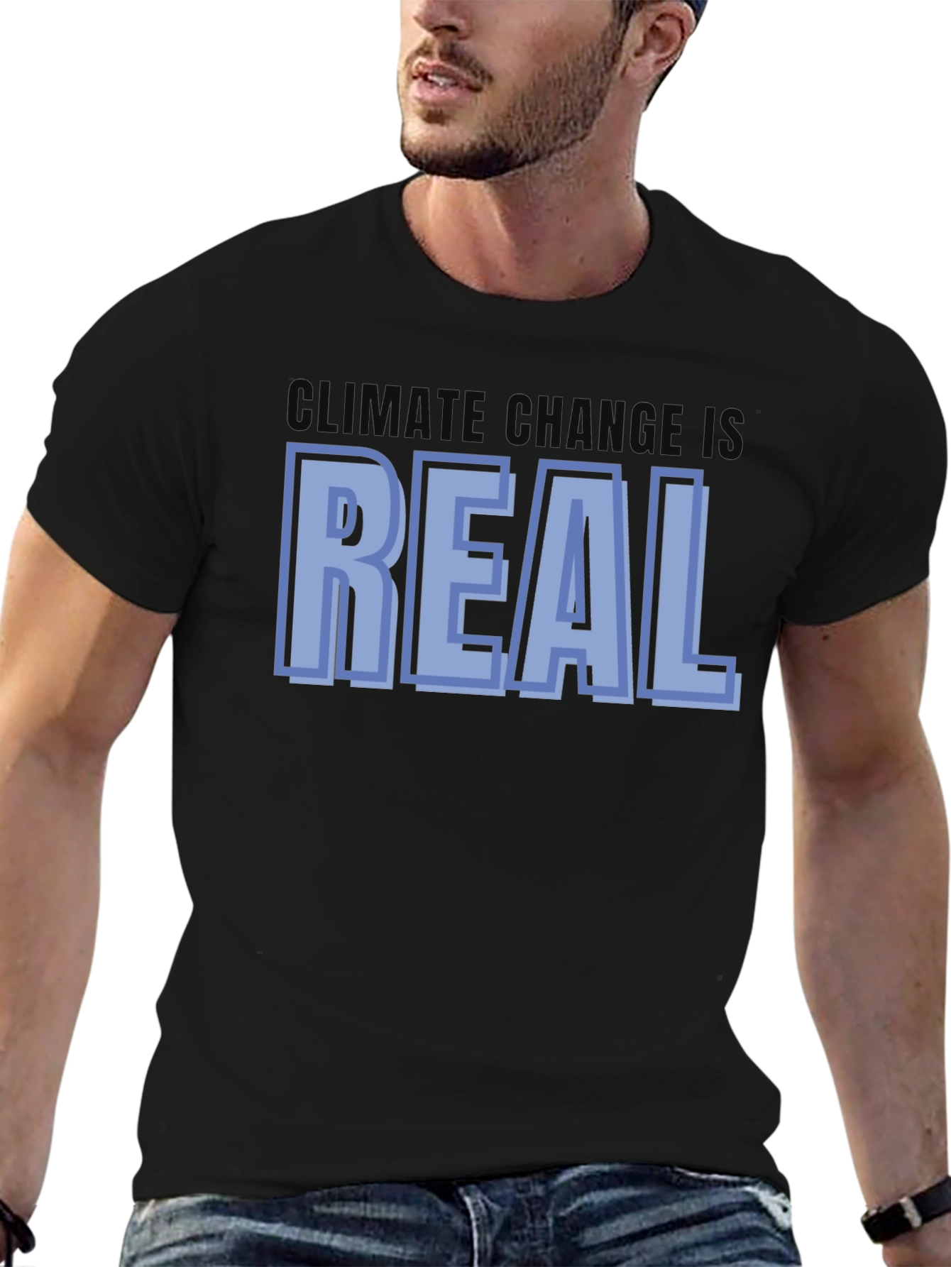 Climate Change is Real Graphic Tee - Black Cotton T-Shirt