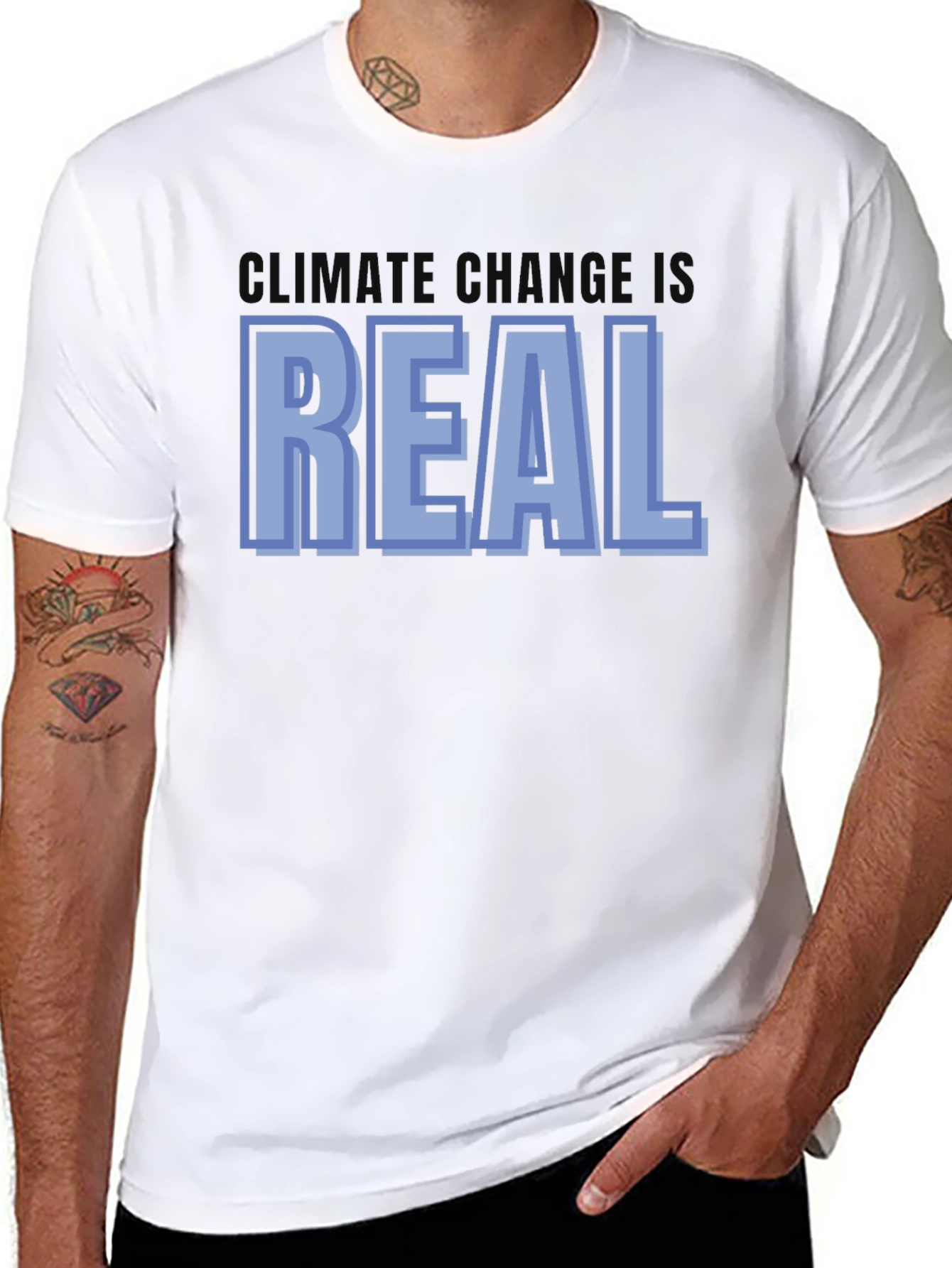 Climate Change is Real Graphic Tee - Black Cotton T-Shirt