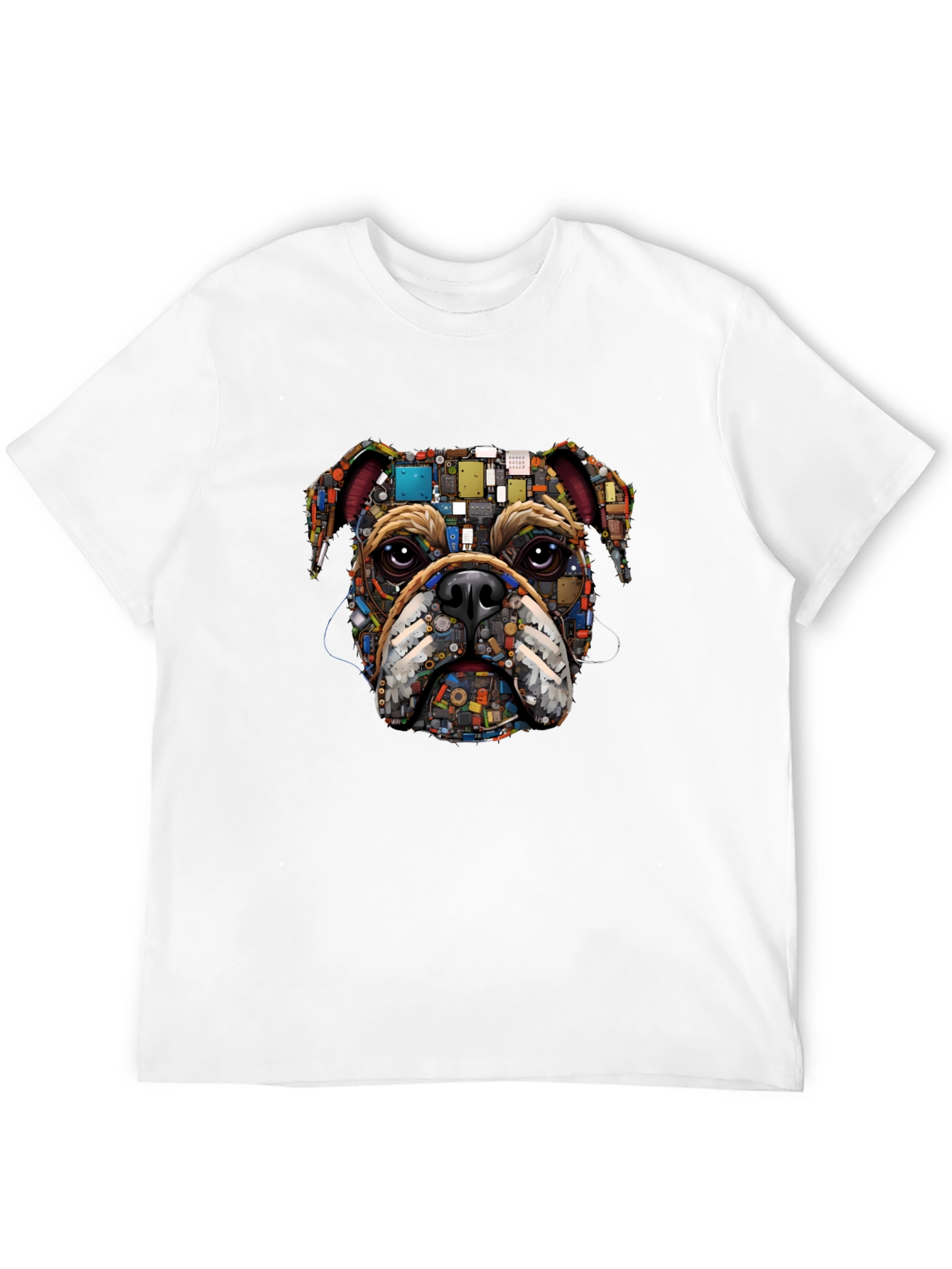 Bulldog Circuitry Mens Black Graphic T-Shirt