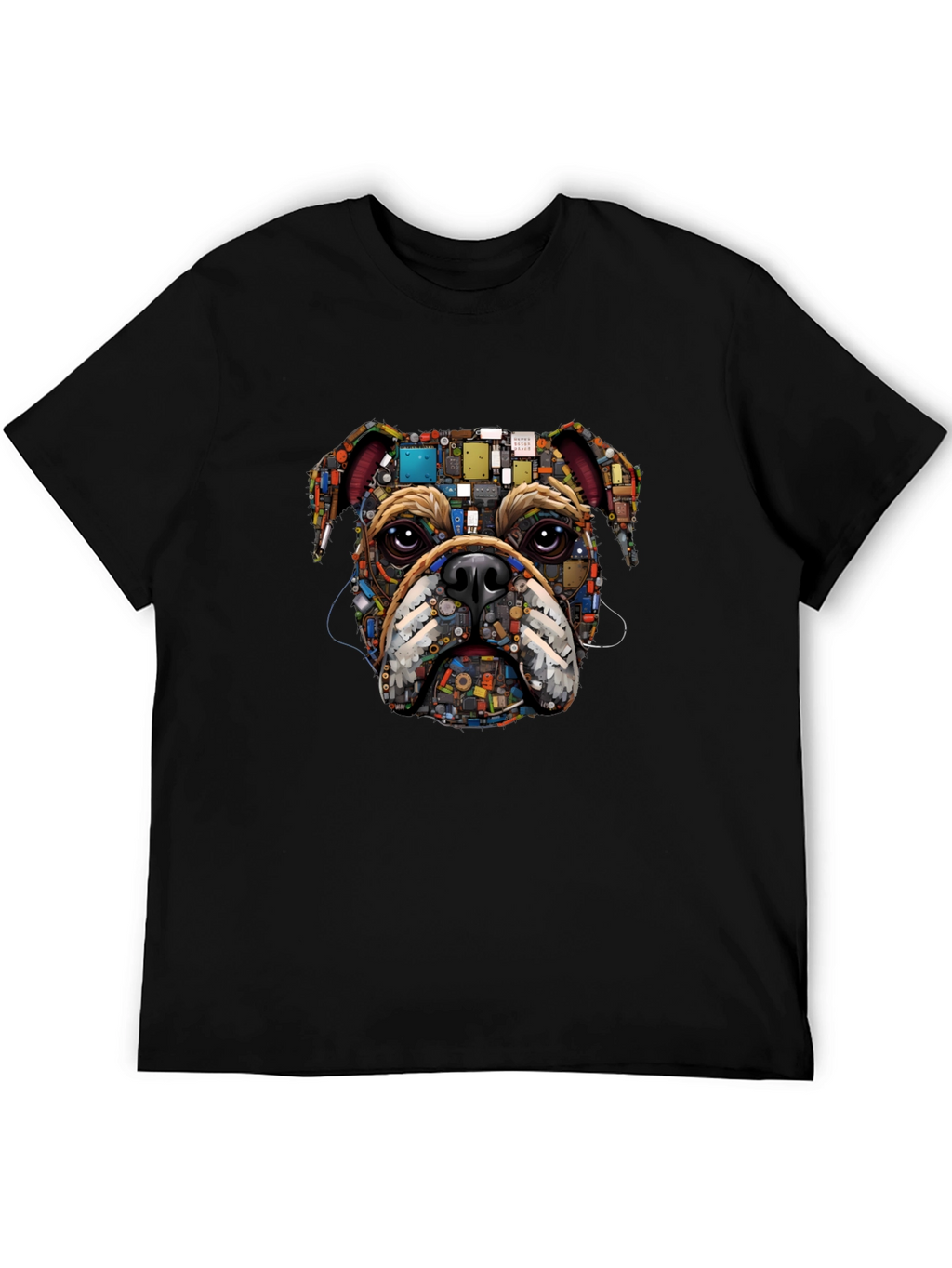 Bulldog Circuitry Mens Black Graphic T-Shirt