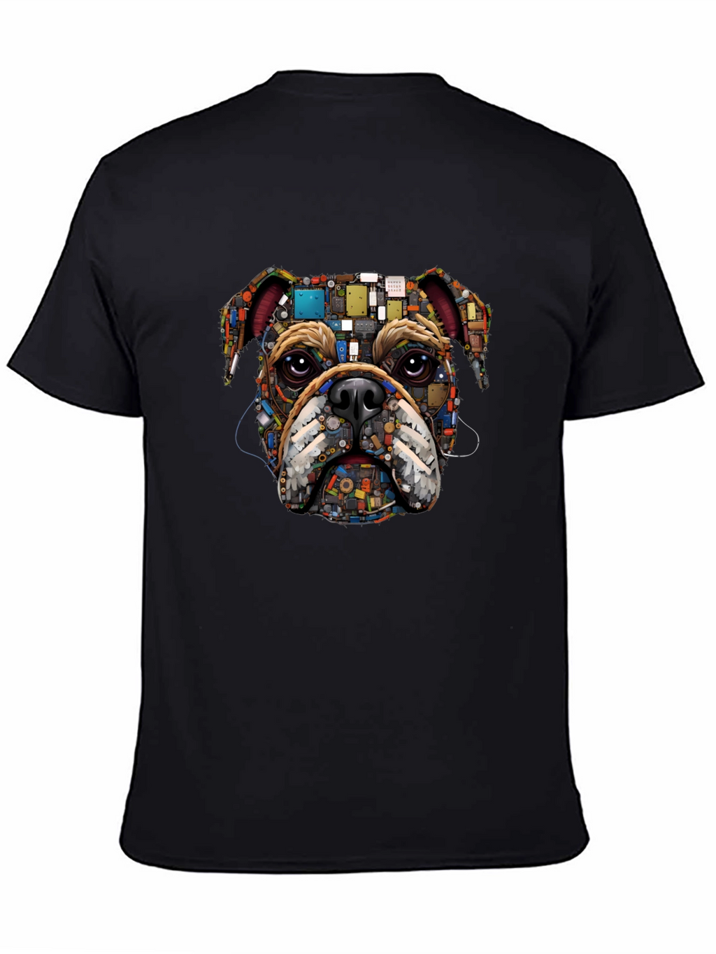 Bulldog Circuitry Mens Black Graphic T-Shirt
