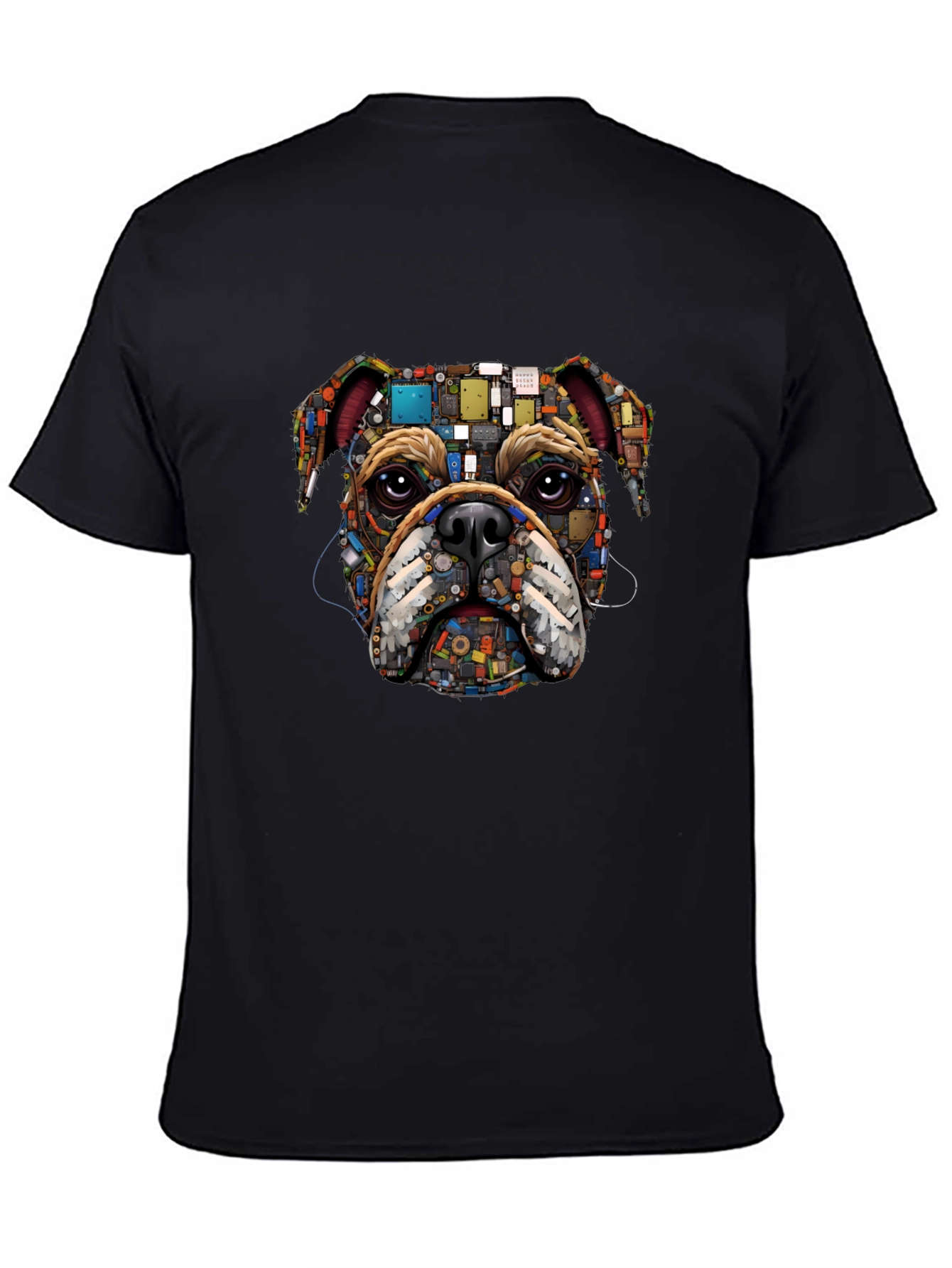 Bulldog Circuitry Mens Black Graphic T-Shirt