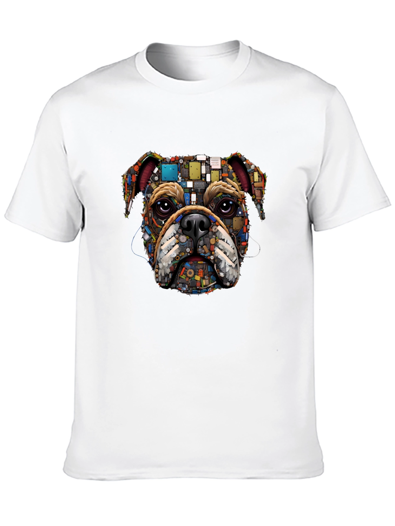 Bulldog Circuitry Mens Black Graphic T-Shirt