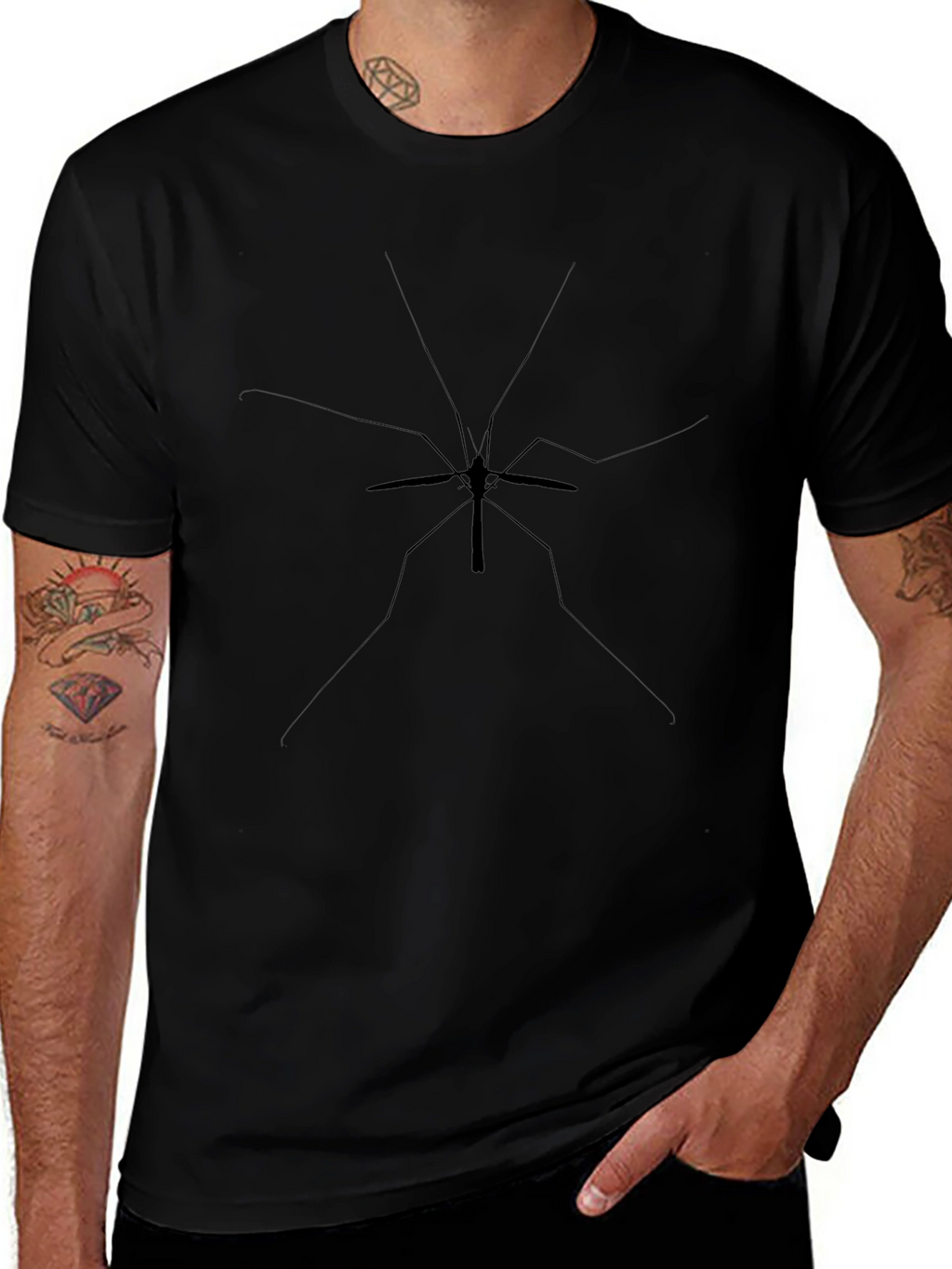 Minimalist Mosquito Graphic Black T-Shirt