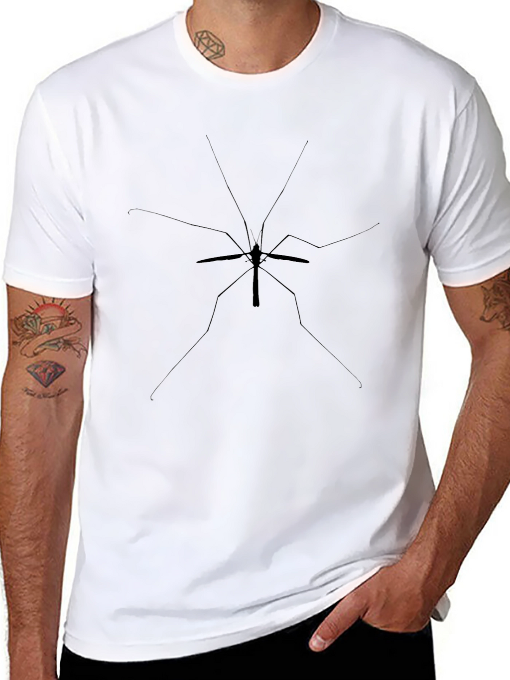 Minimalist Mosquito Graphic Black T-Shirt