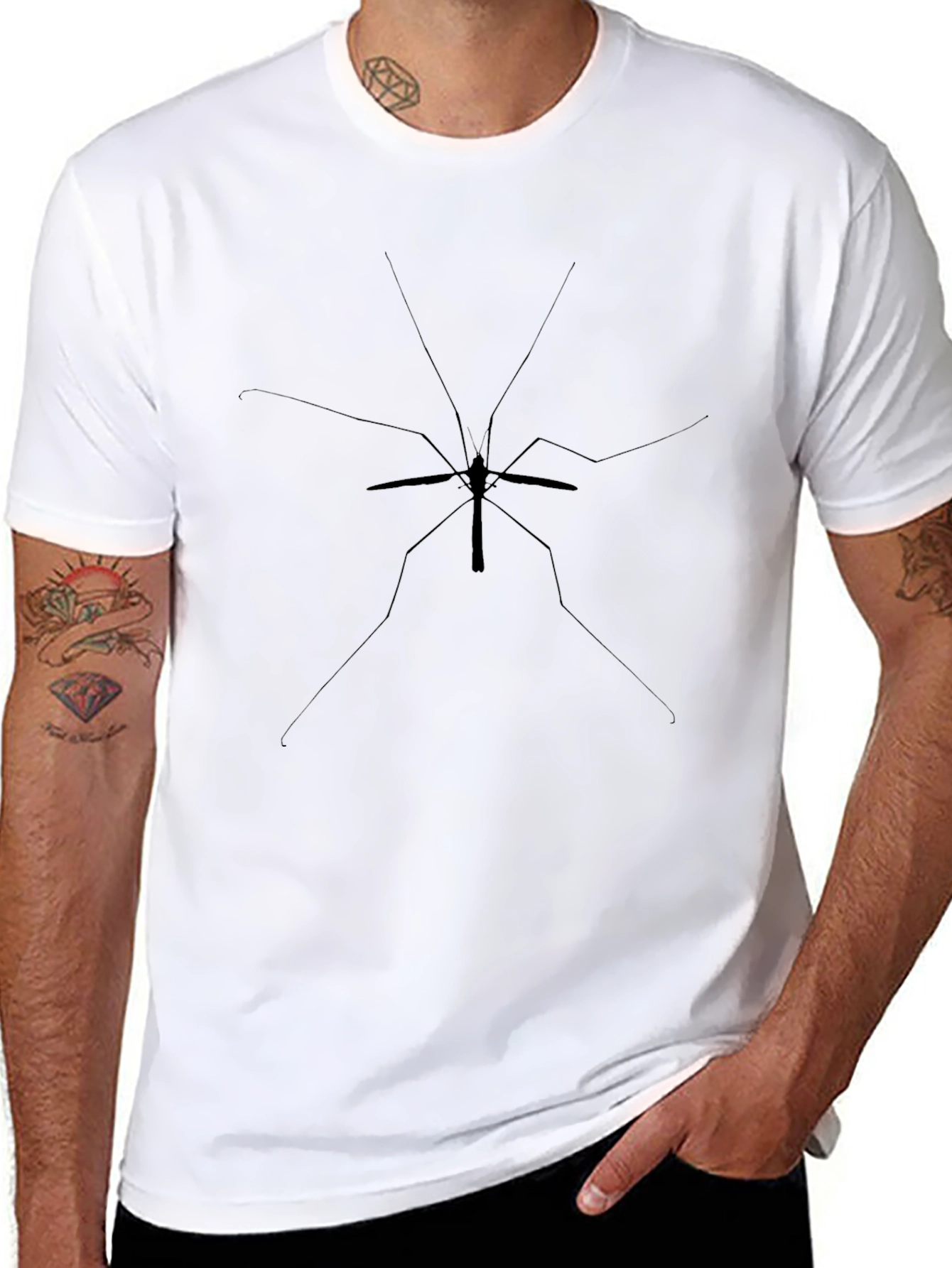 Minimalist Mosquito Graphic Black T-Shirt