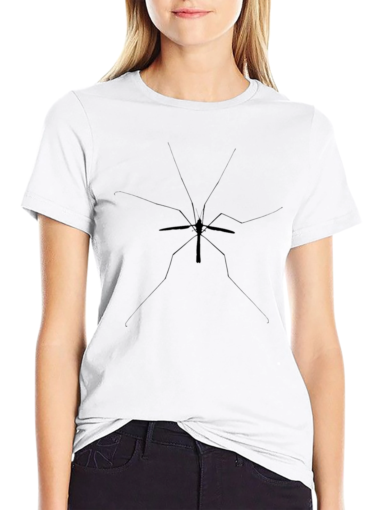 Minimalist Mosquito Graphic Black T-Shirt