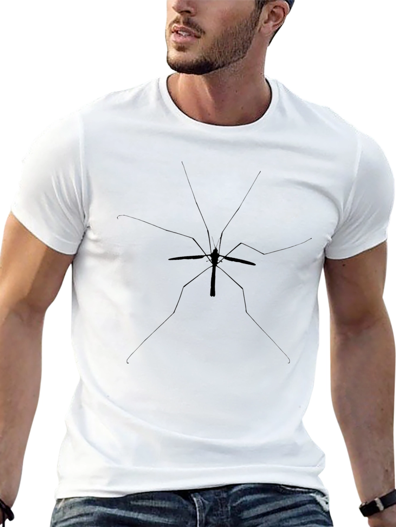 Minimalist Mosquito Graphic Black T-Shirt