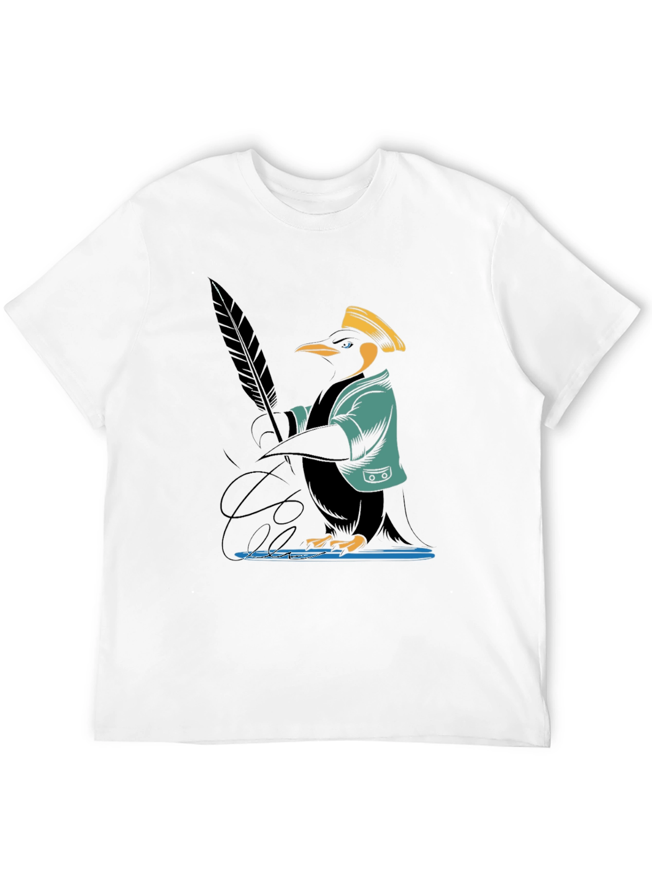 Penguin Writer Graphic Tee - Black Cotton T-Shirt