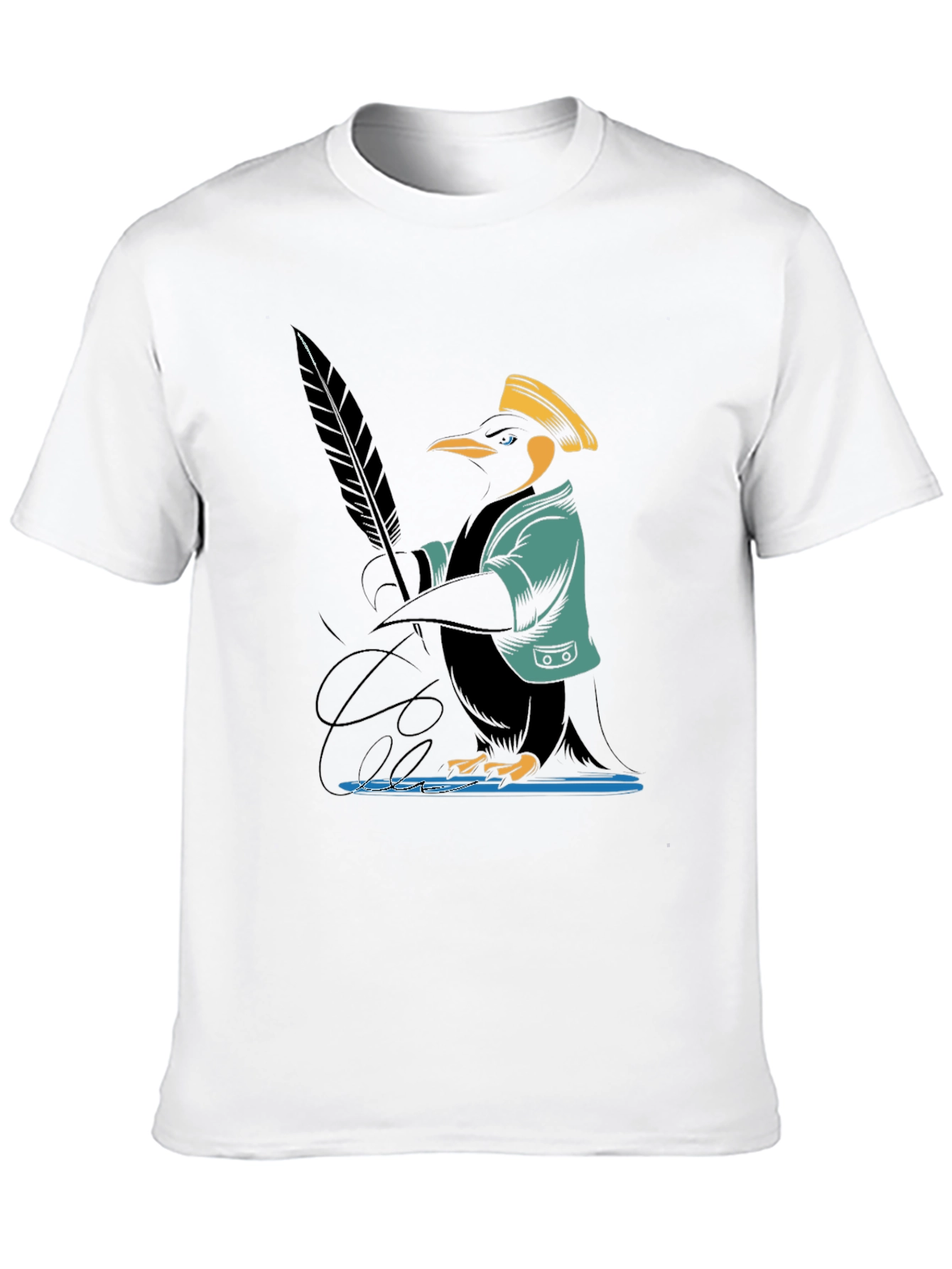 Penguin Writer Graphic Tee - Black Cotton T-Shirt