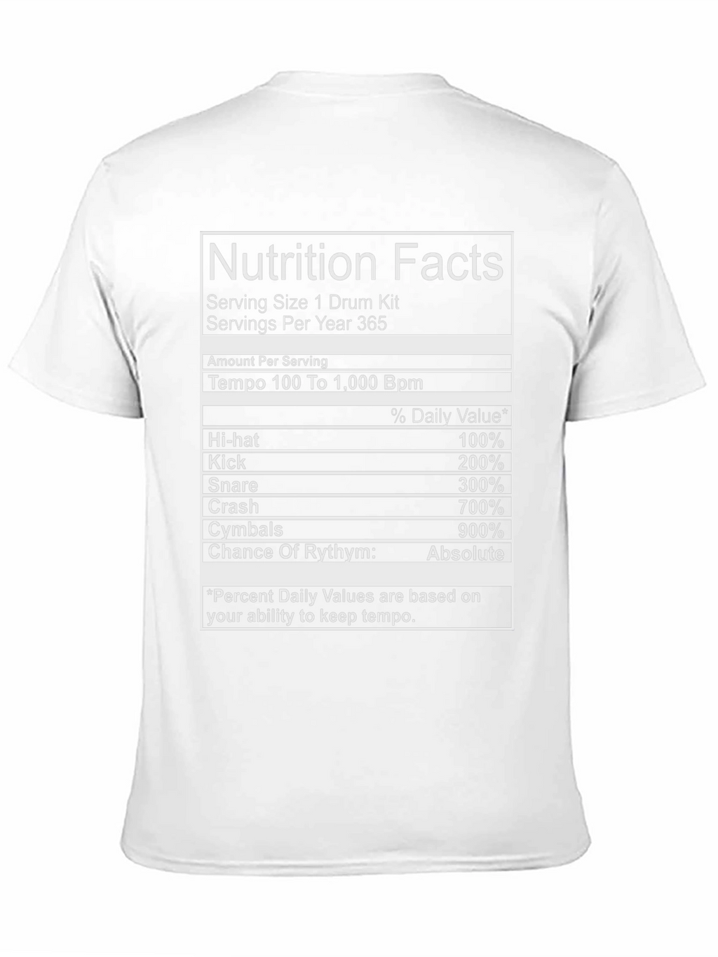 Drummer Nutrition Facts T-Shirt