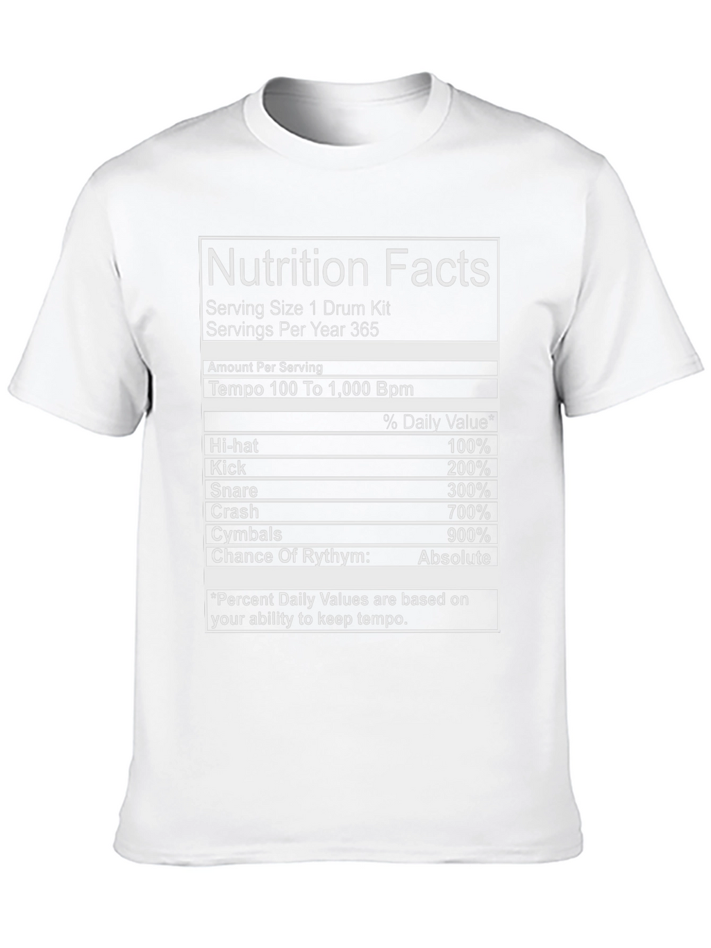 Drummer Nutrition Facts T-Shirt