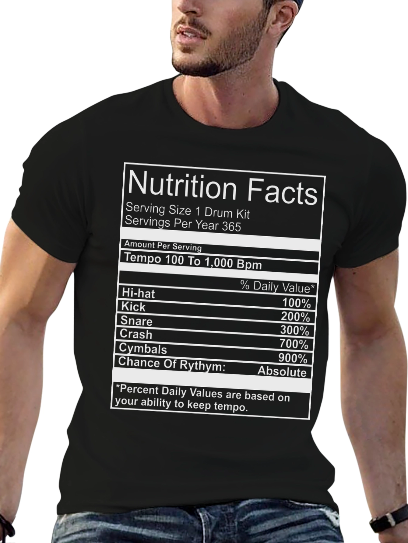 Drummer Nutrition Facts T-Shirt