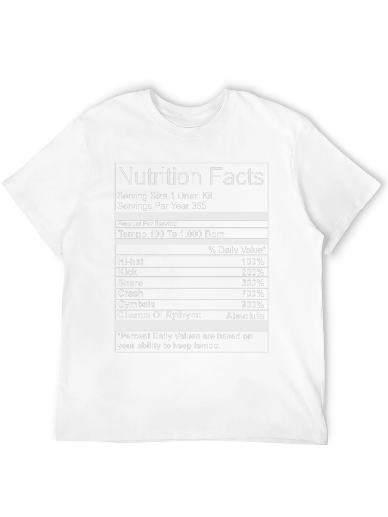 Drummer Nutrition Facts T-Shirt