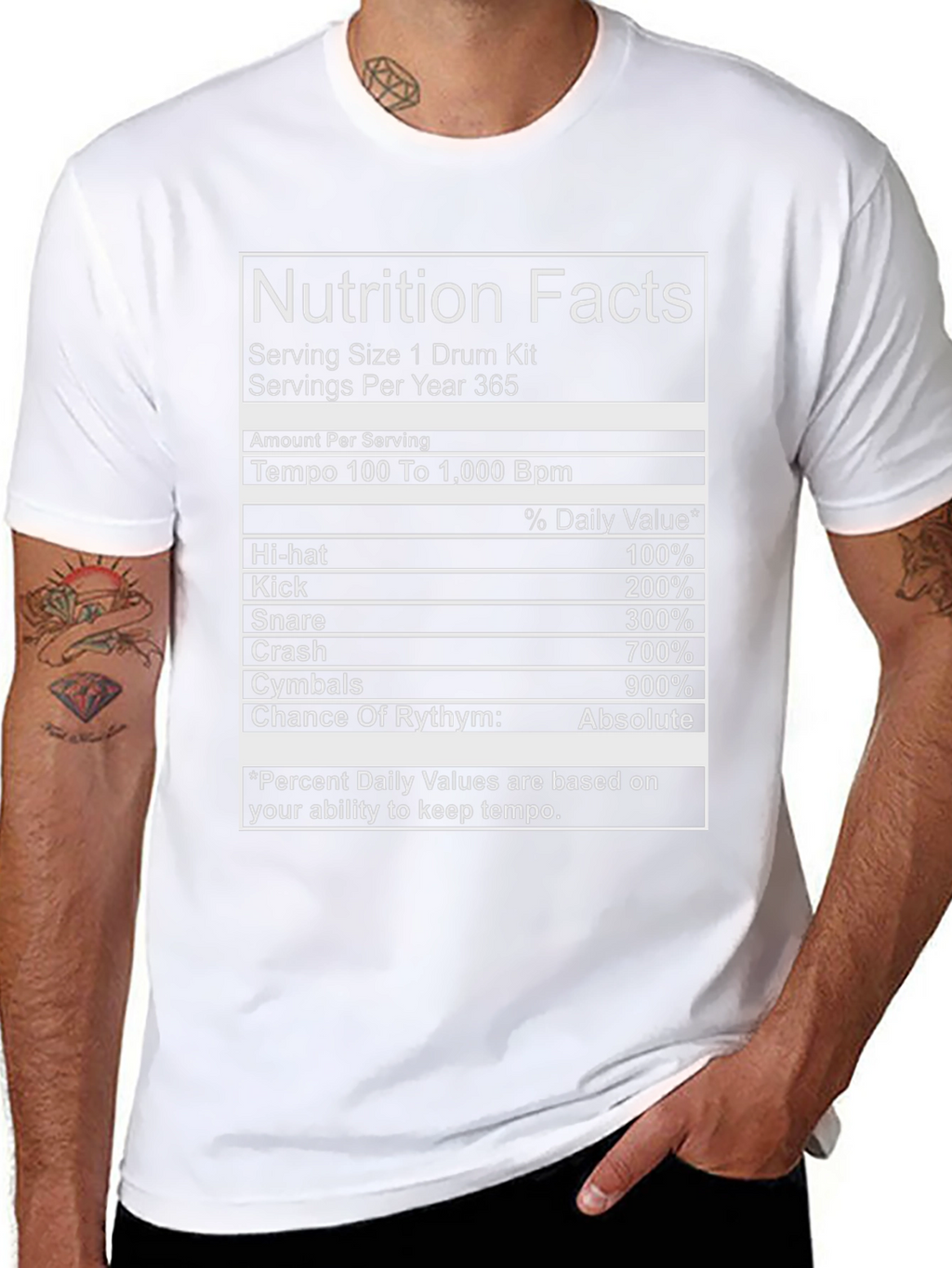 Drummer Nutrition Facts T-Shirt