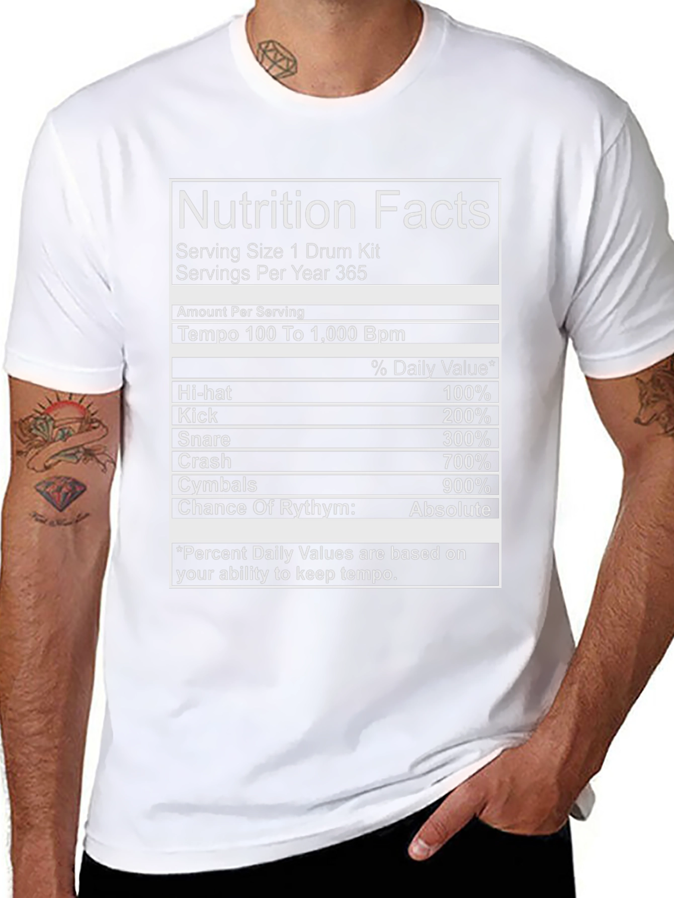 Drummer Nutrition Facts T-Shirt