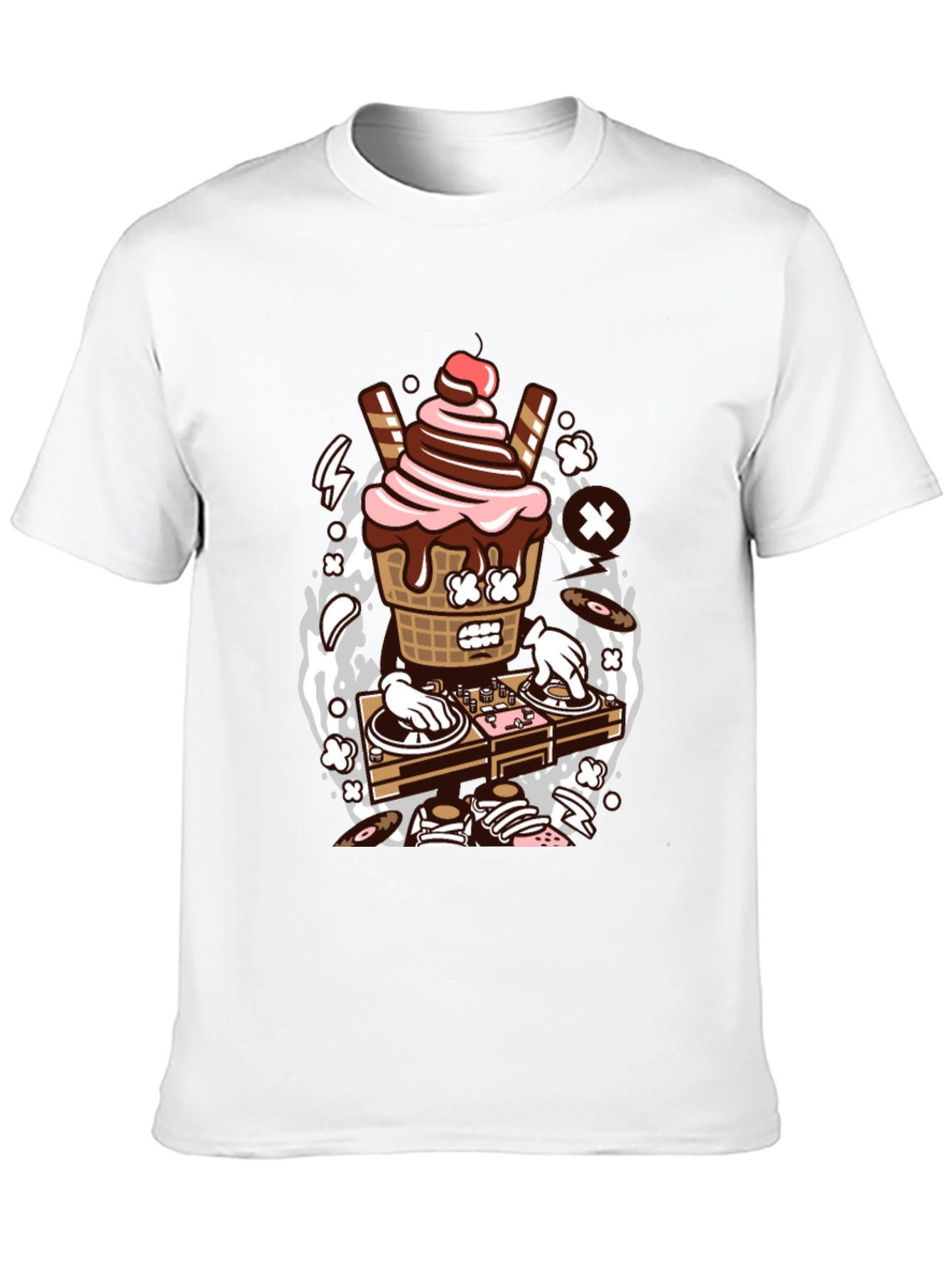 DJ Ice Cream Graphic Tee - Cool Music Lover Shirt