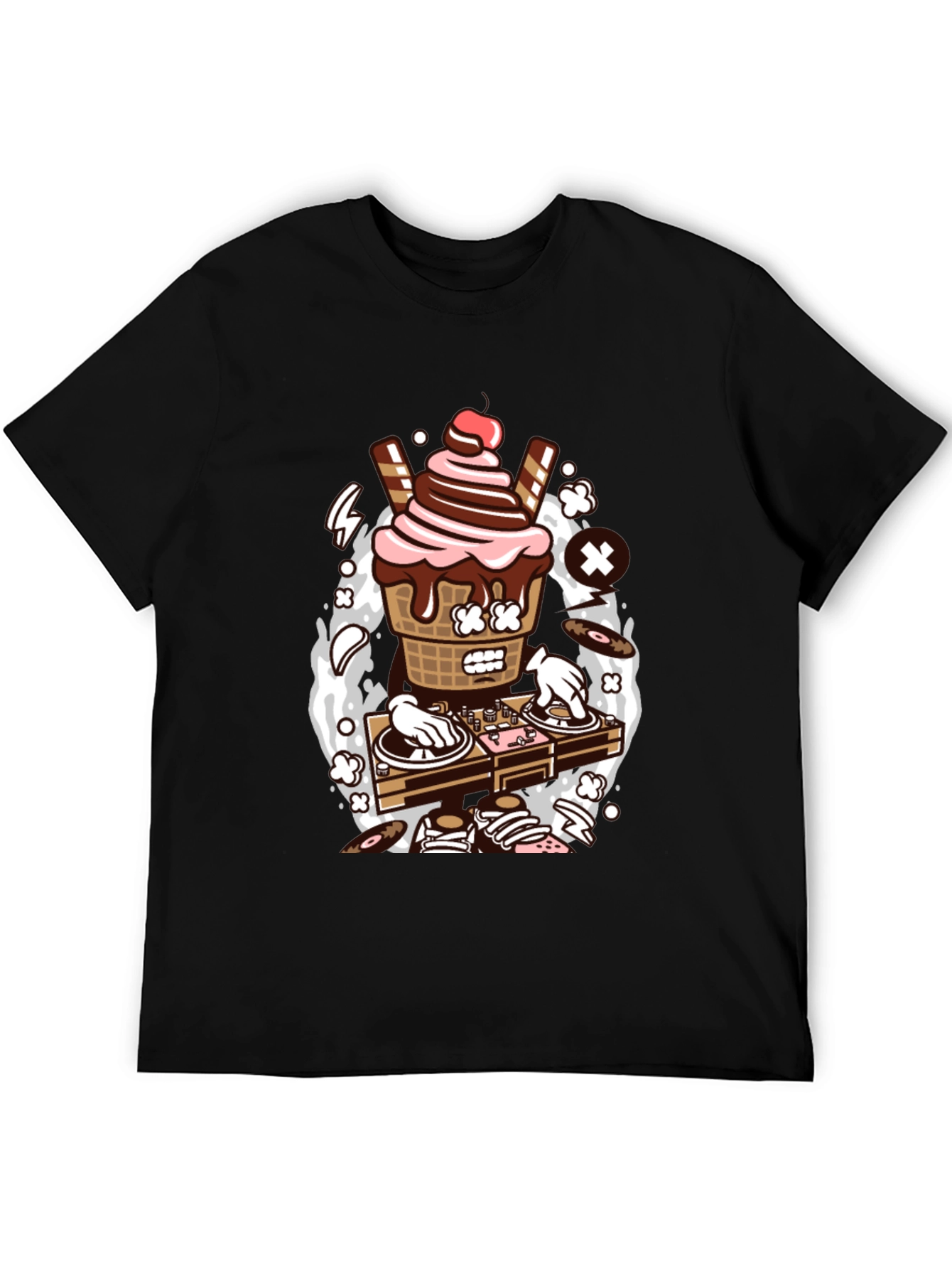 DJ Ice Cream Graphic Tee - Cool Music Lover Shirt