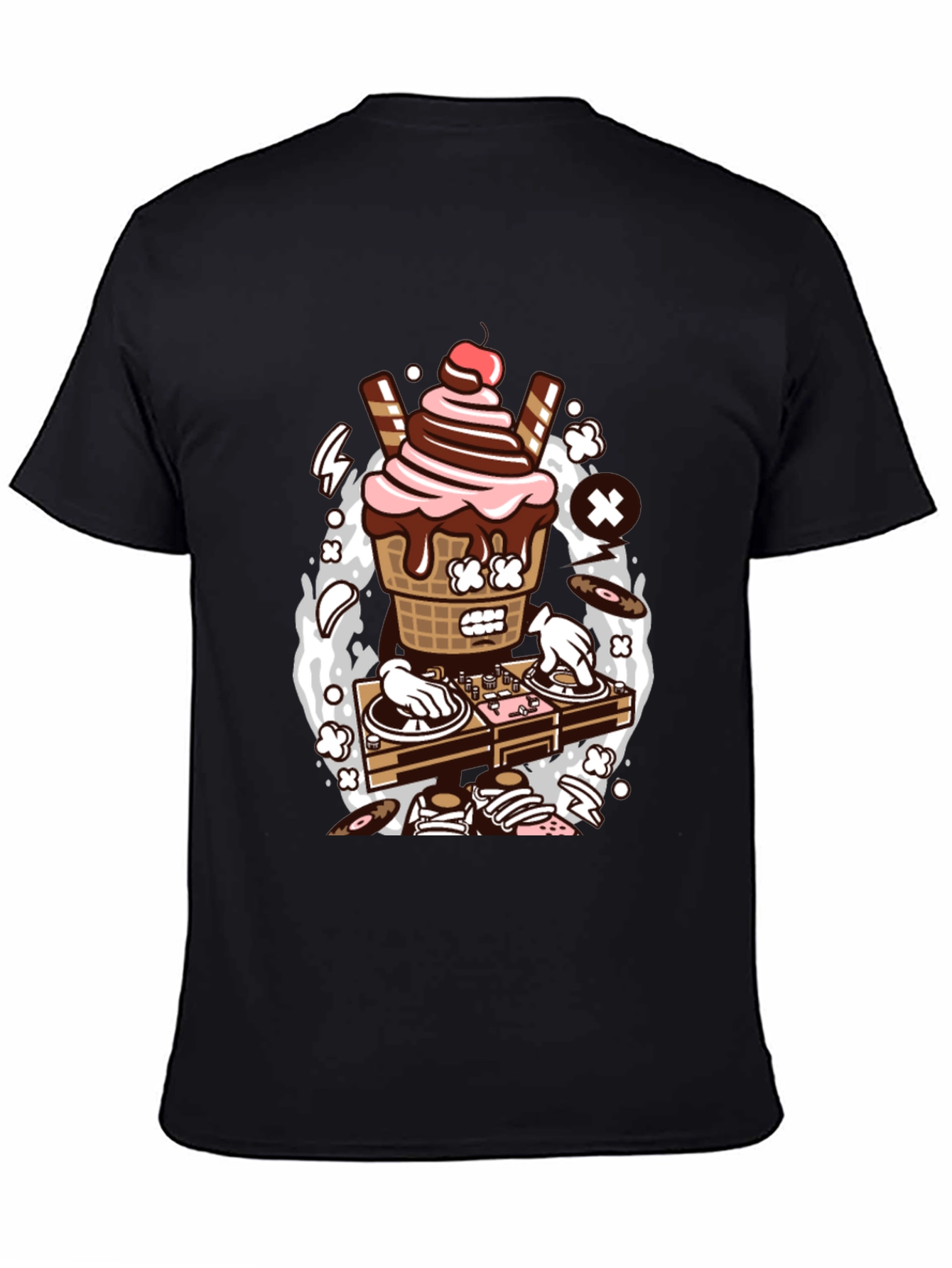 DJ Ice Cream Graphic Tee - Cool Music Lover Shirt