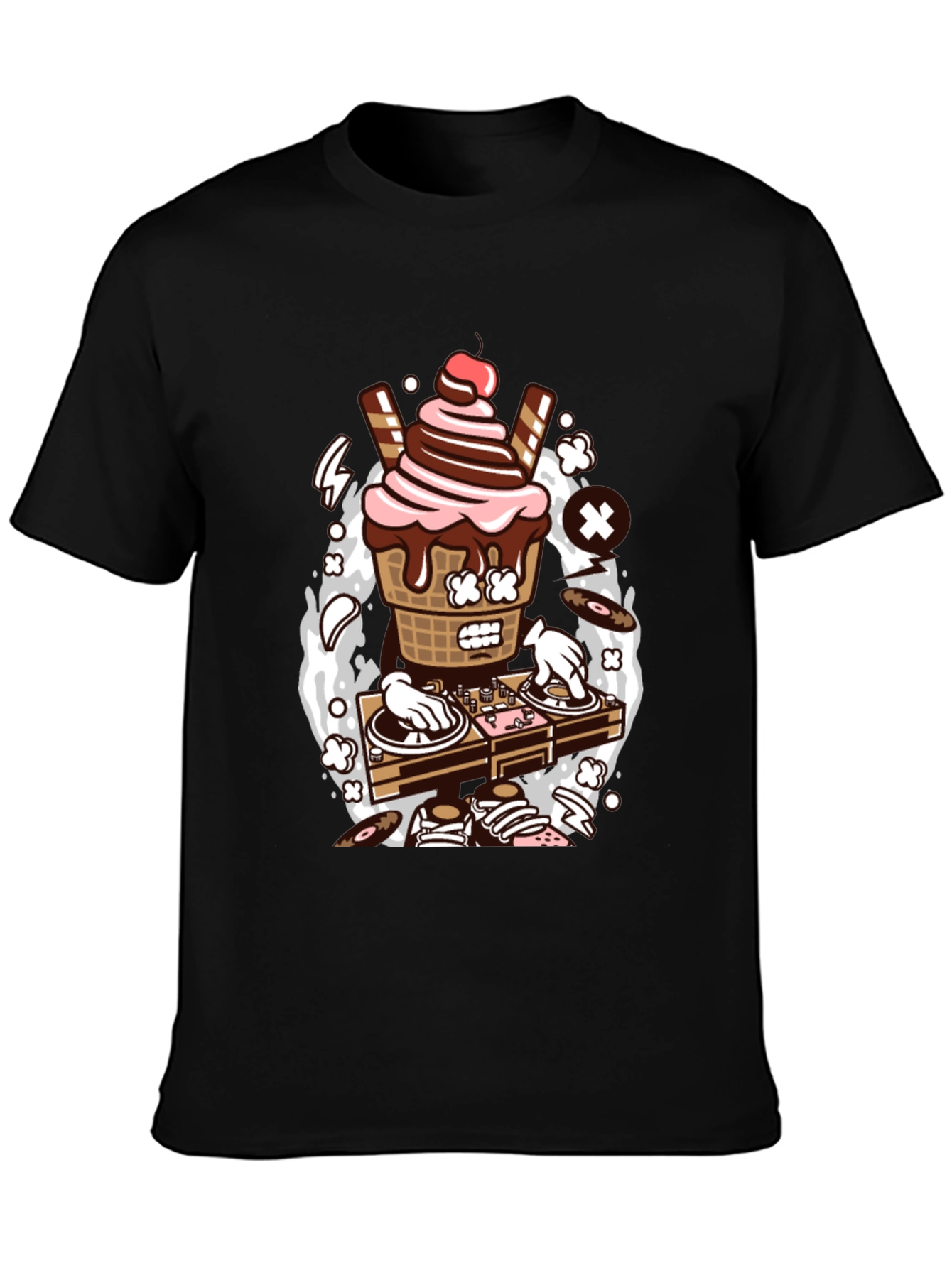 DJ Ice Cream Graphic Tee - Cool Music Lover Shirt