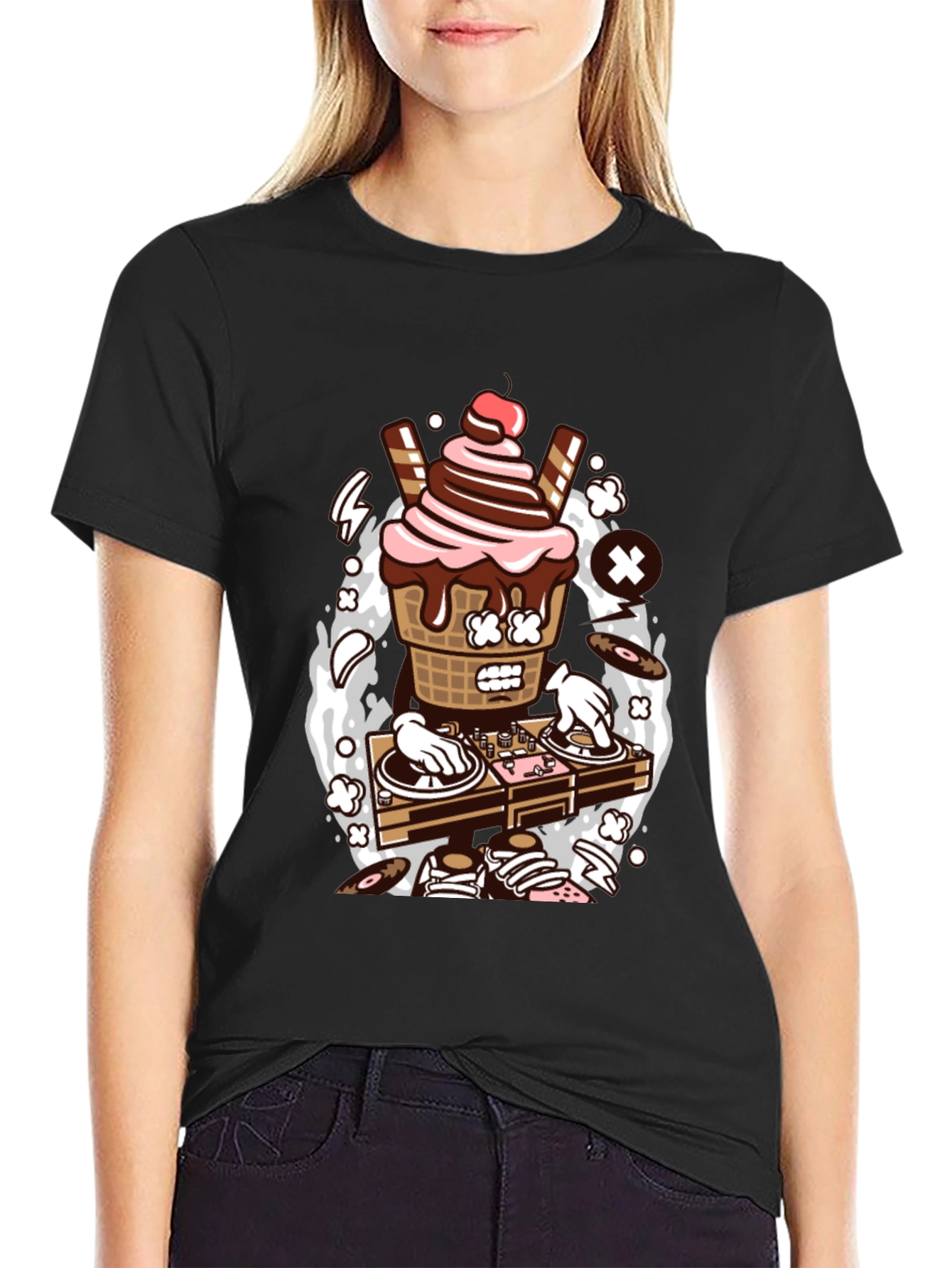 DJ Ice Cream Graphic Tee - Cool Music Lover Shirt