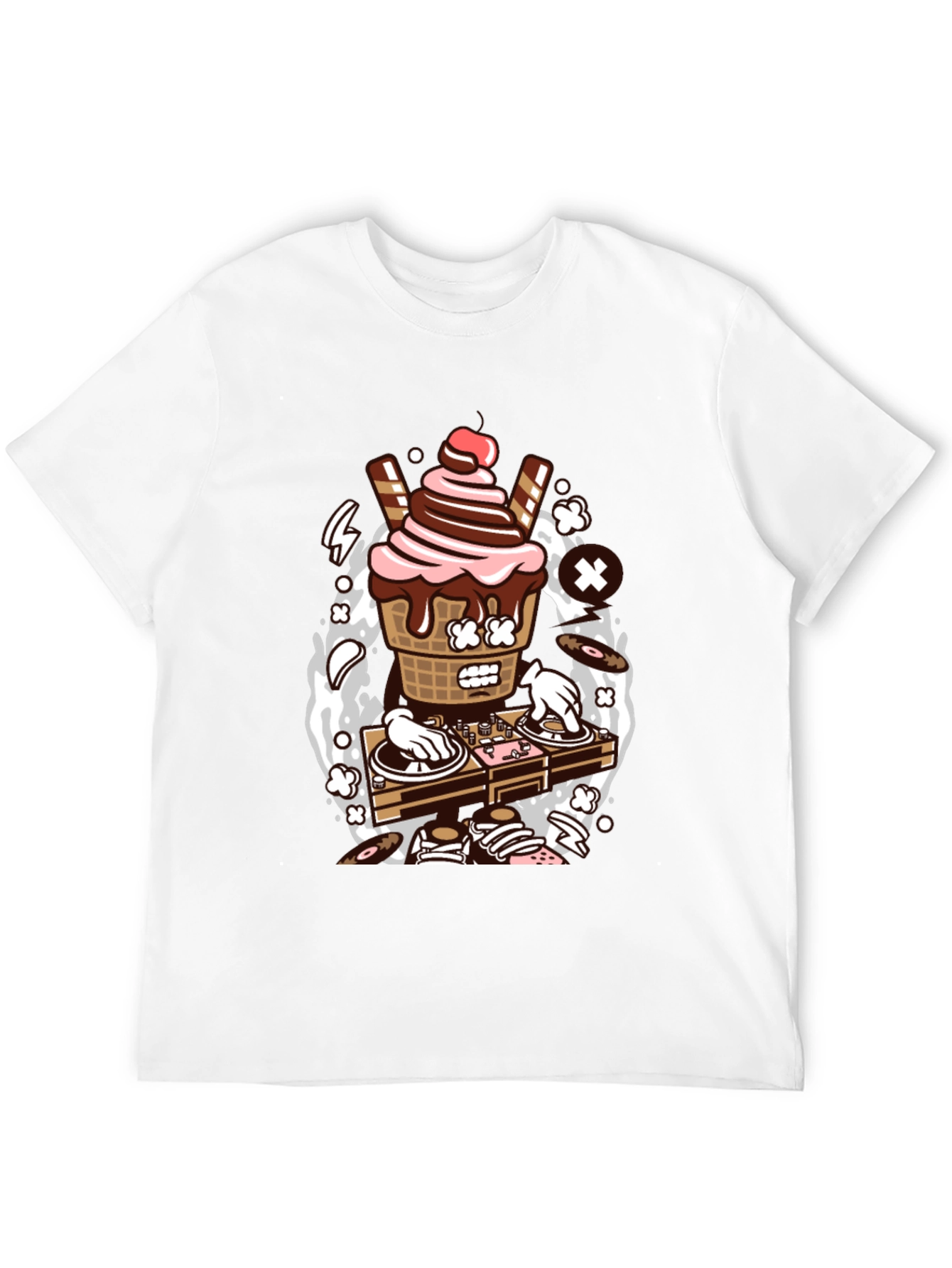DJ Ice Cream Graphic Tee - Cool Music Lover Shirt