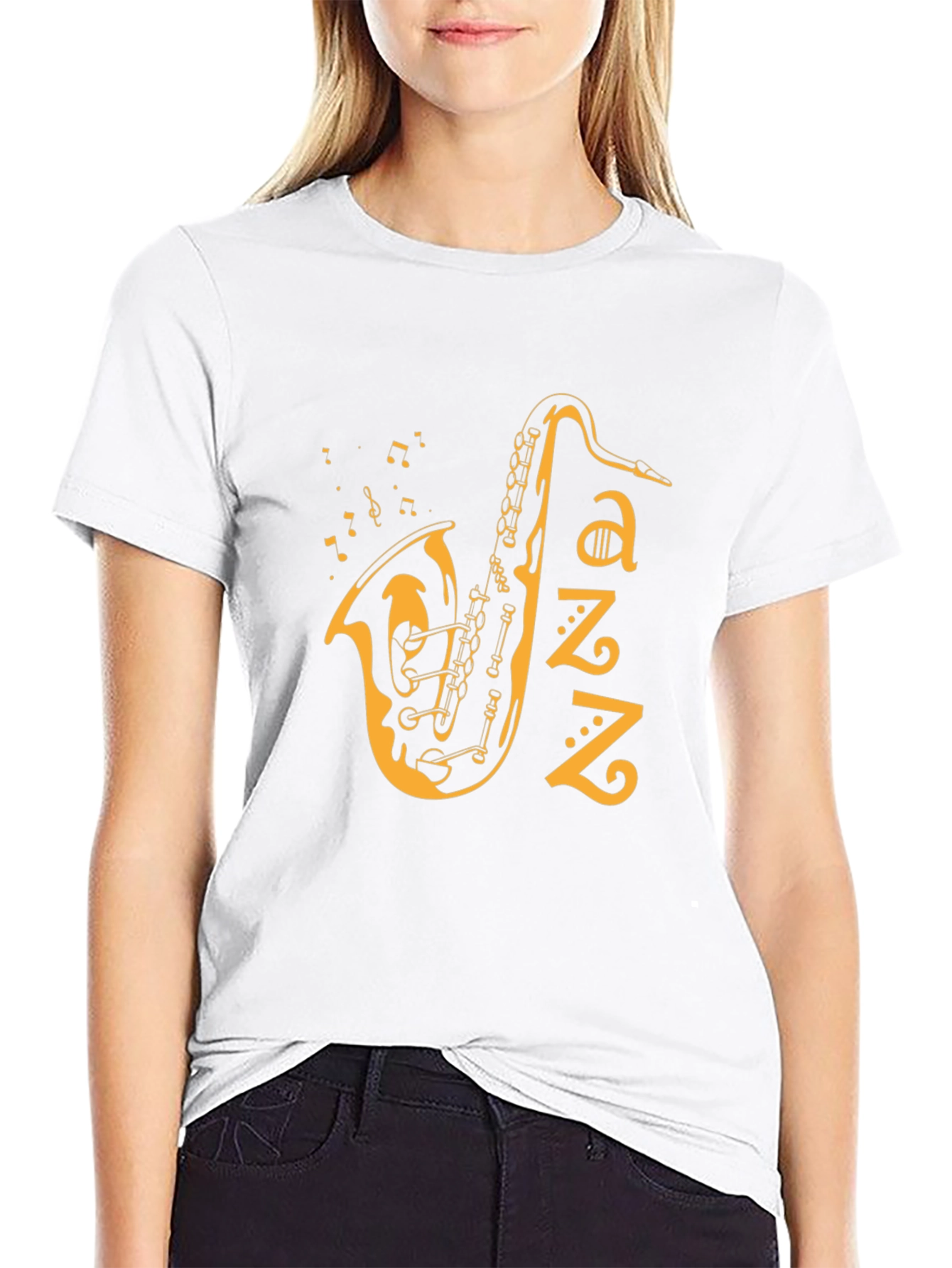 Jazz Saxophone Graphic T-Shirt - Black