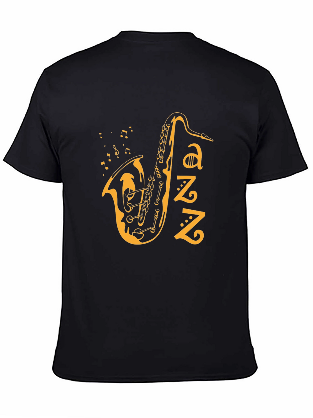 Jazz Saxophone Graphic T-Shirt - Black