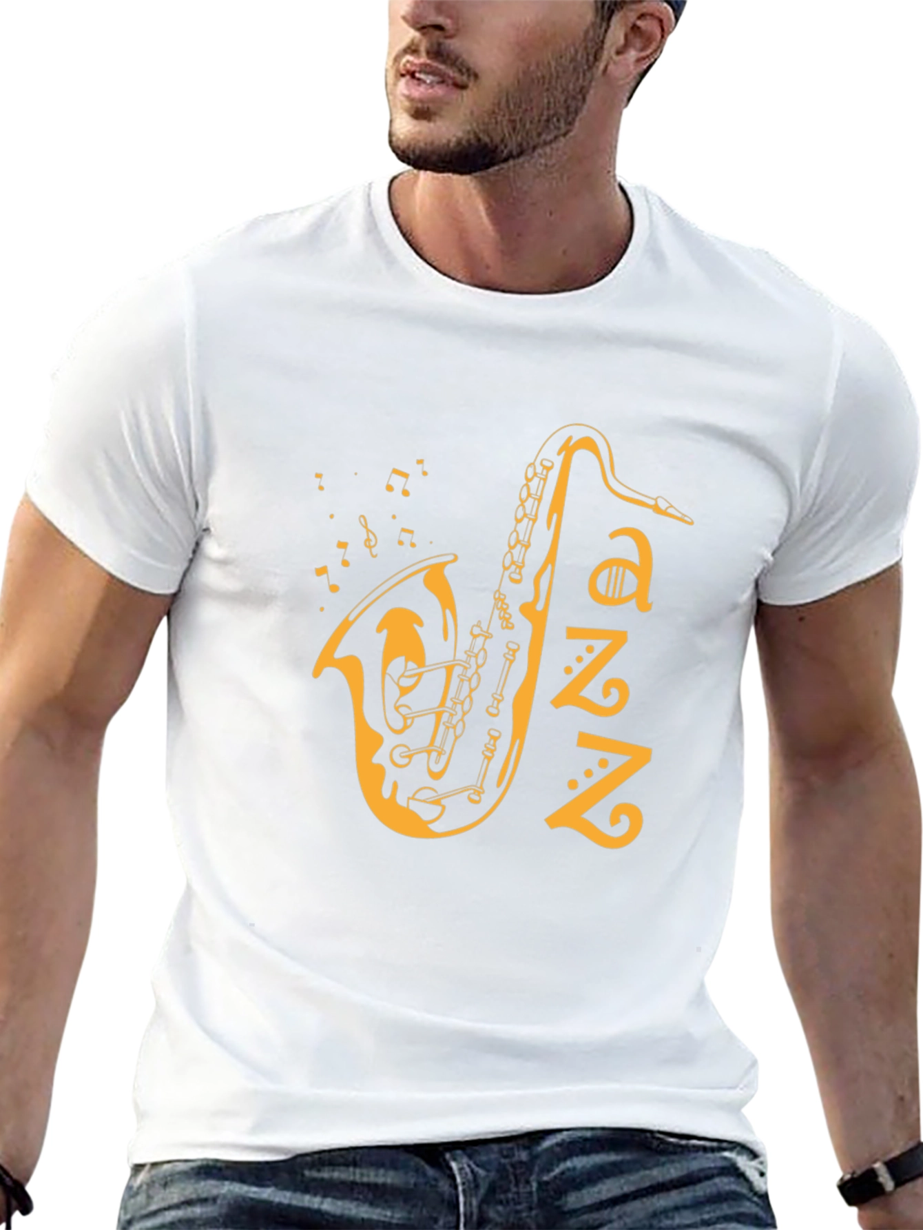 Jazz Saxophone Graphic T-Shirt - Black