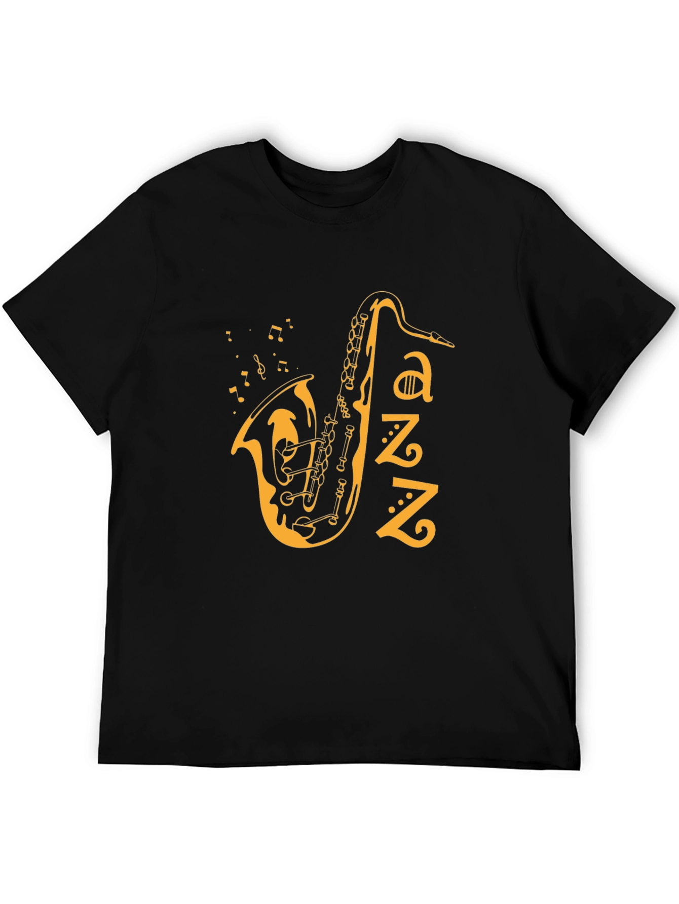 Jazz Saxophone Graphic T-Shirt - Black
