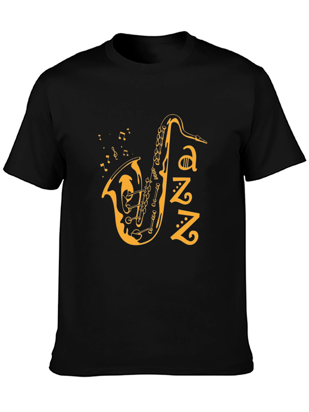 Jazz Saxophone Graphic T-Shirt - Black