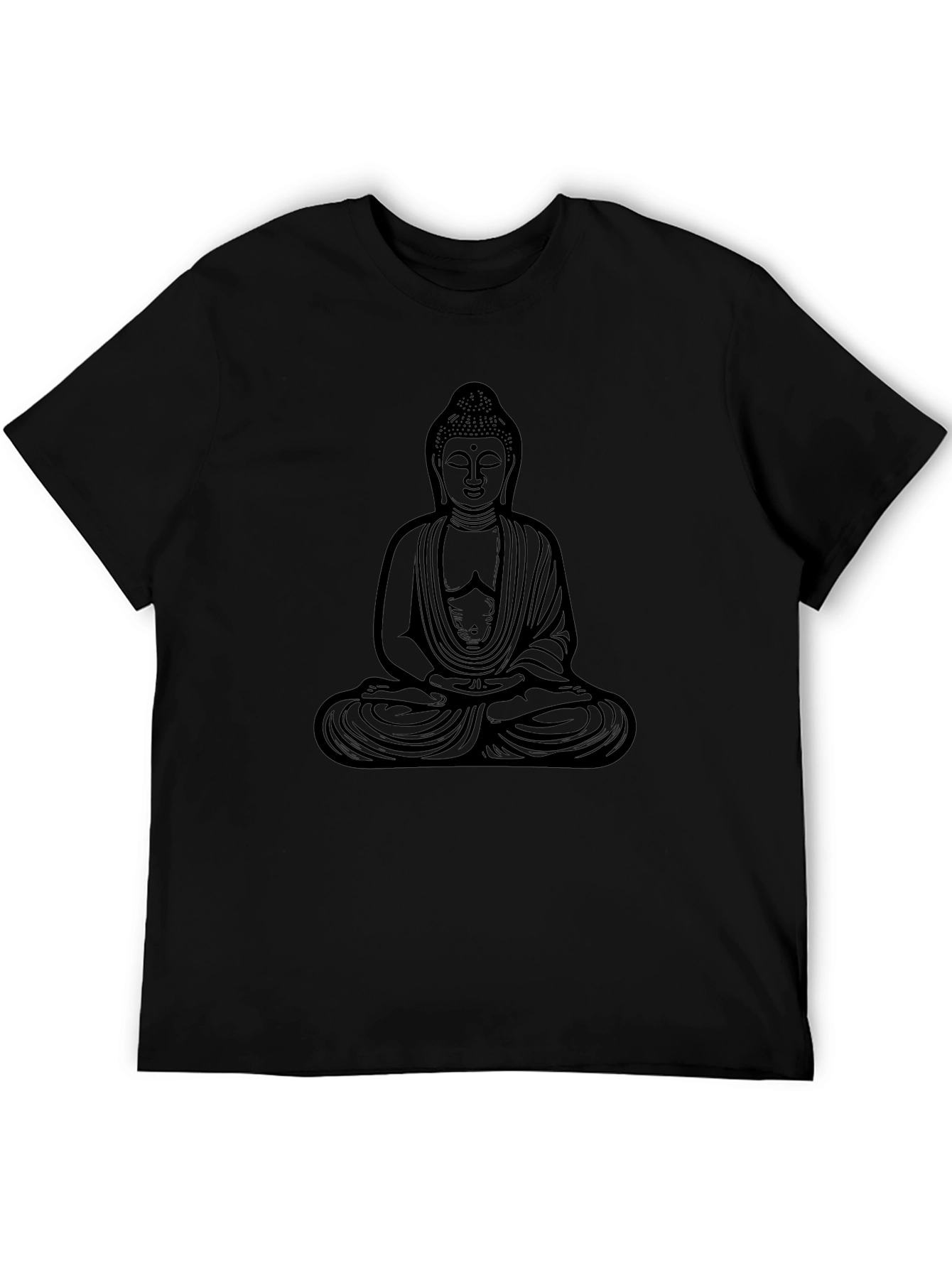Buddha Graphic Tee - Black Casual Style