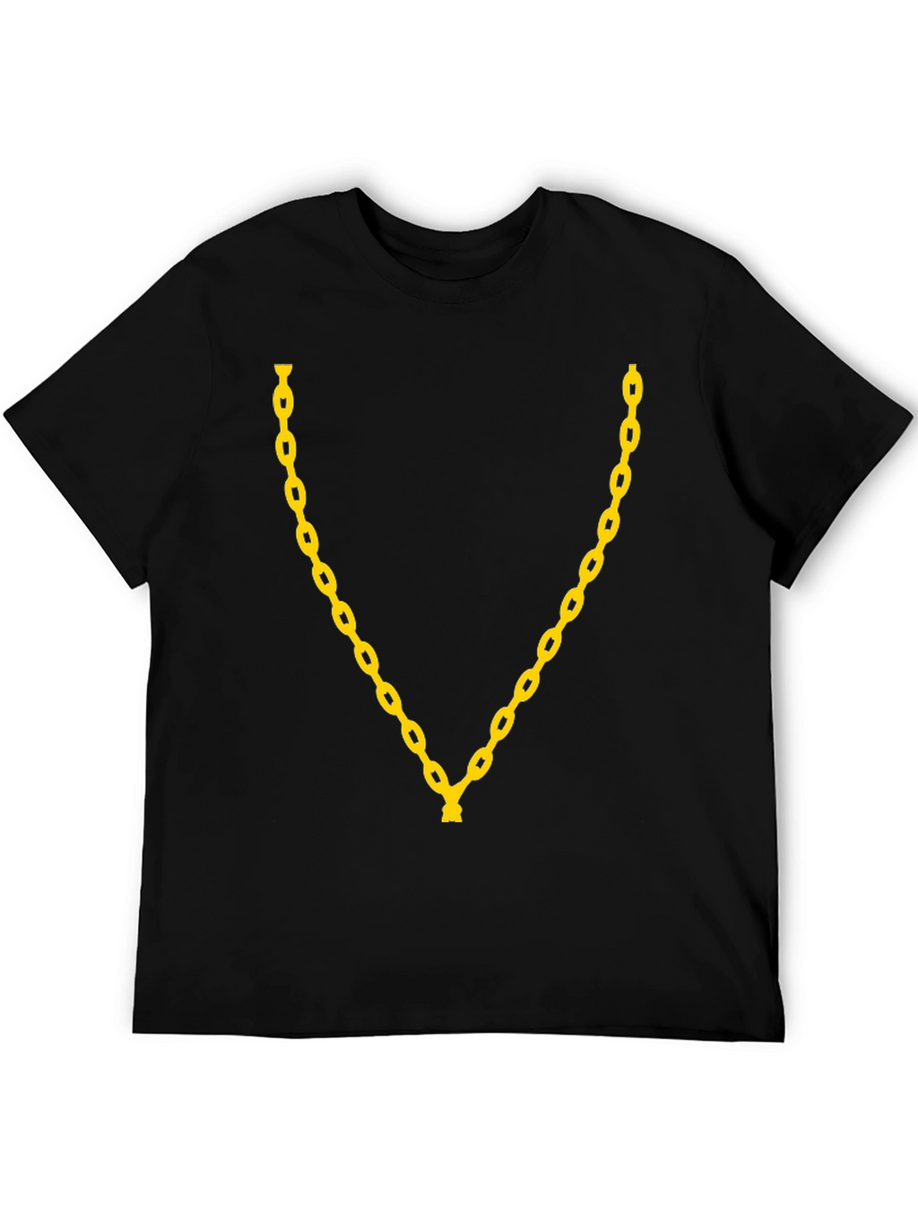 Gold Chain Graphic Print T-Shirt - Black