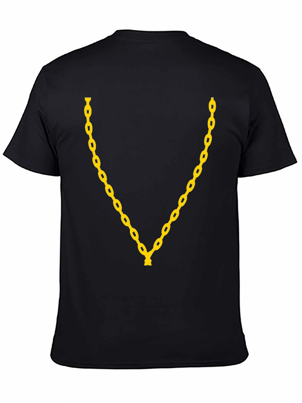 Gold Chain Graphic Print T-Shirt - Black