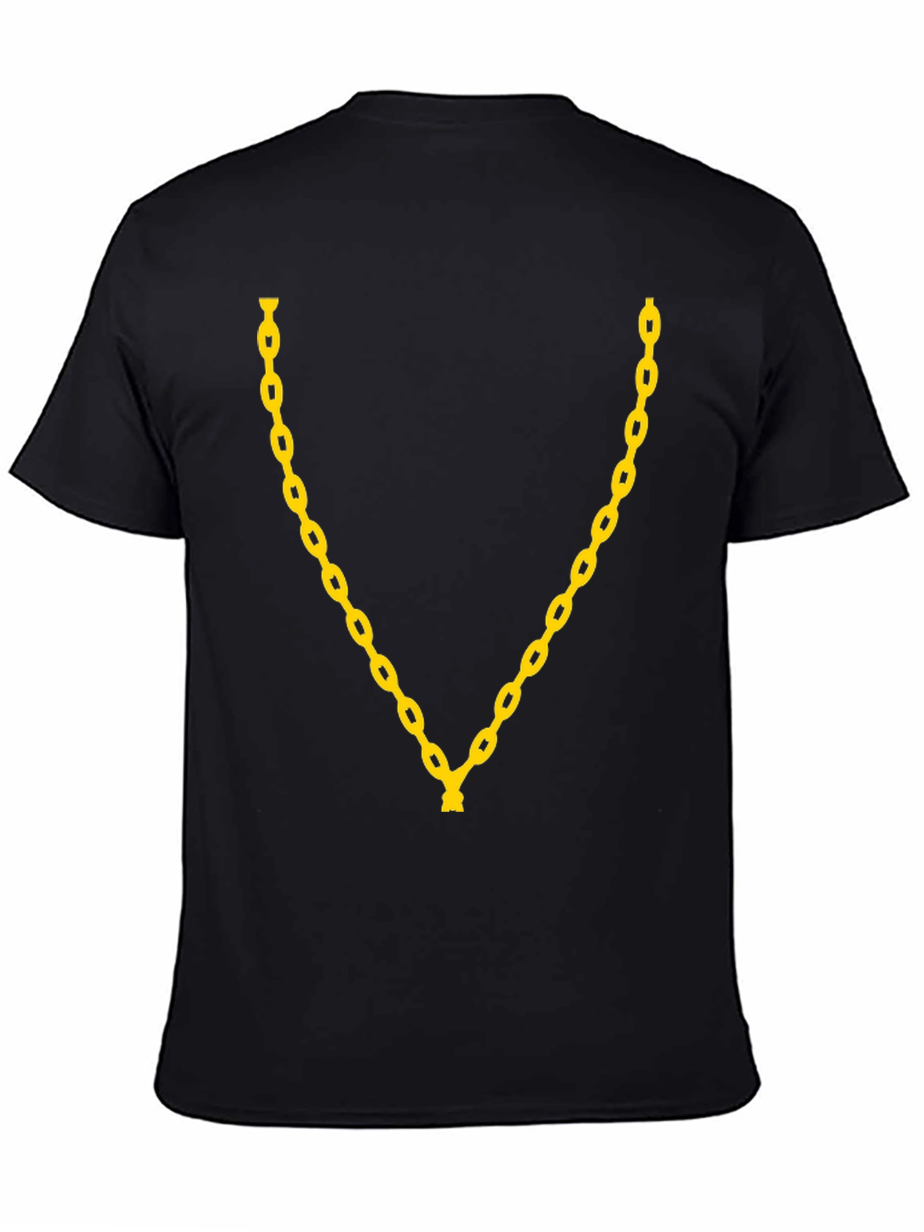 Gold Chain Graphic Print T-Shirt - Black