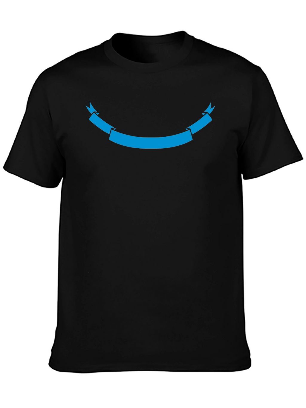 Black T-Shirt with Cyan Ribbon Graphic