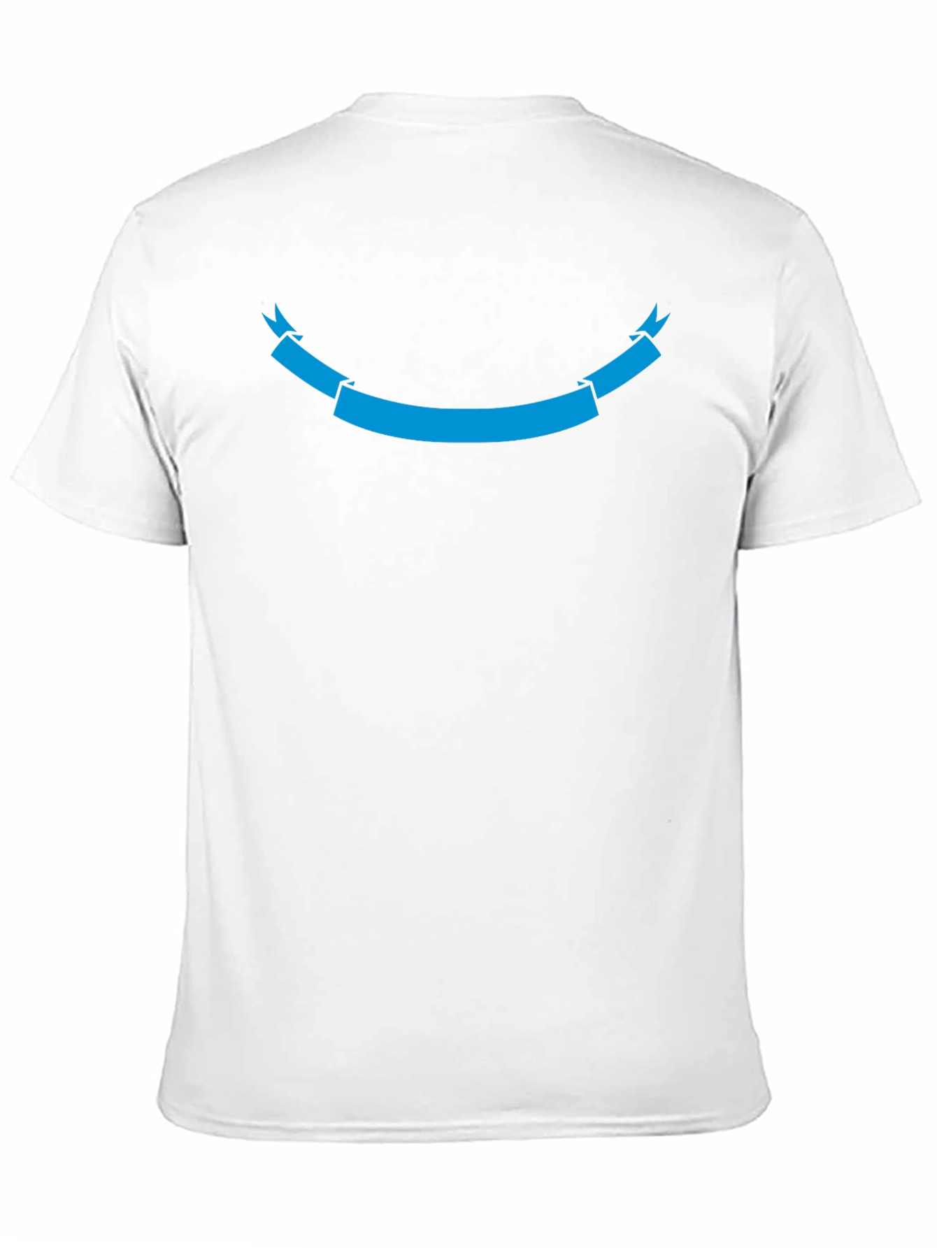 Black T-Shirt with Cyan Ribbon Graphic