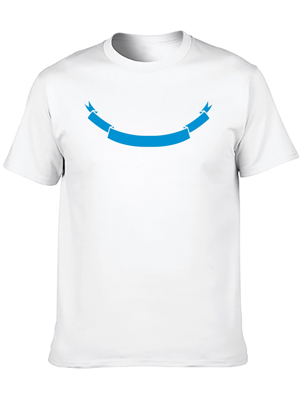 Black T-Shirt with Cyan Ribbon Graphic