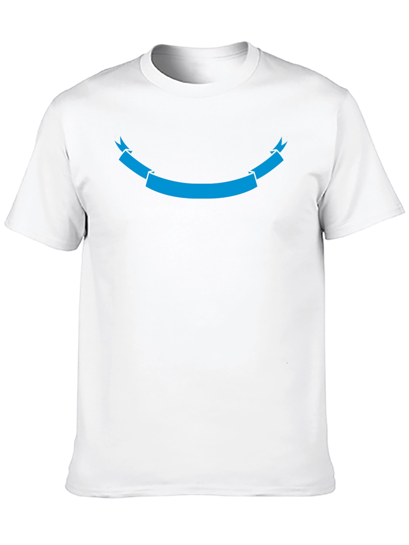 Black T-Shirt with Cyan Ribbon Graphic